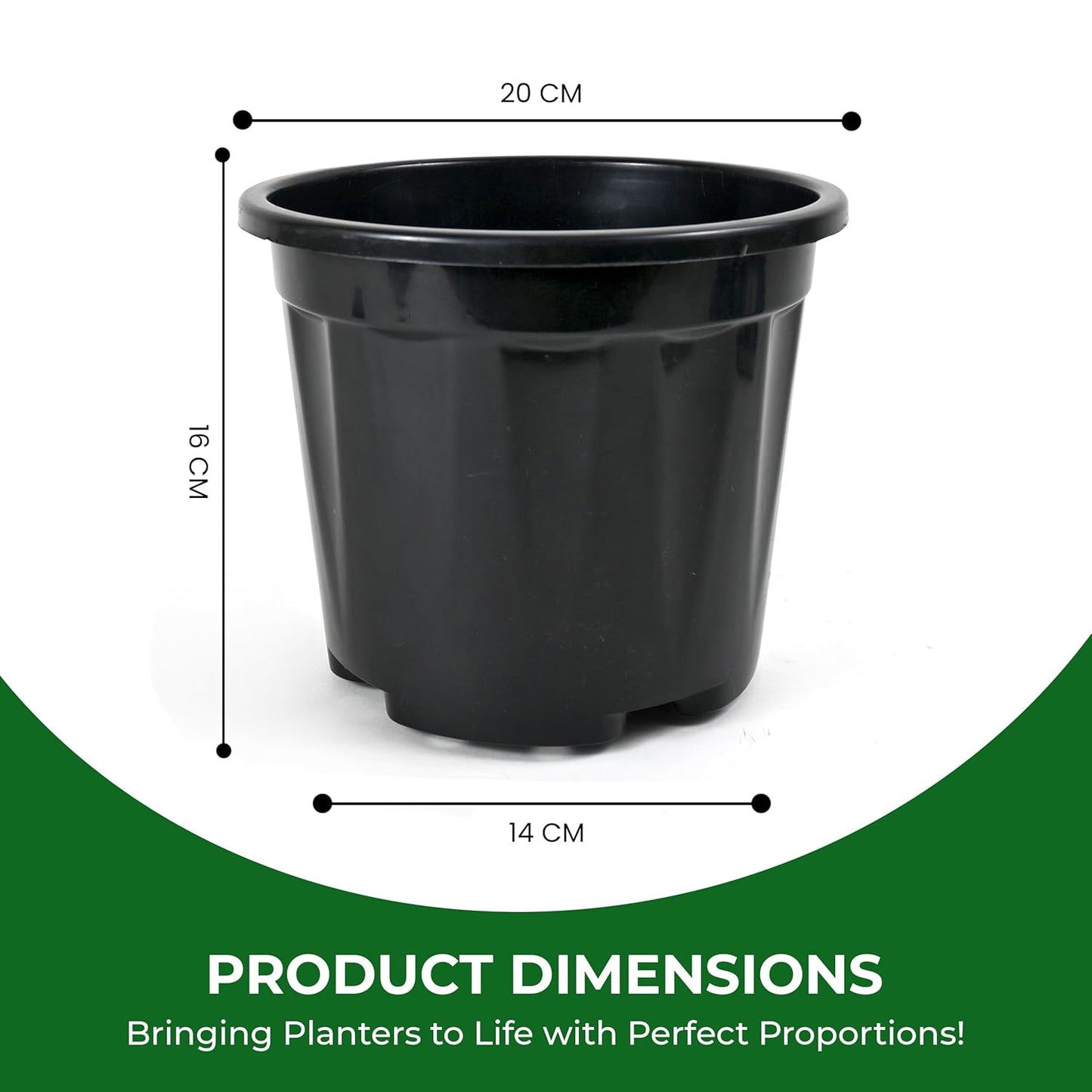 Nursery Seedlings Pots - 8In Dia, 12Pcs Set, Black - Garden Plant Pots for Indoors & Outdoors | Planting Containers for Home Plants