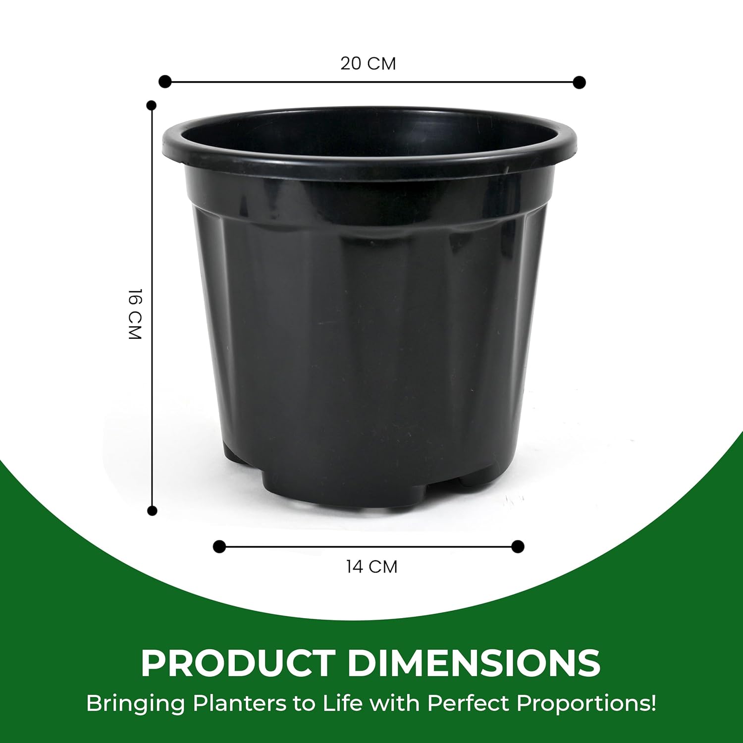 Nursery Seedlings Pots - 8In Dia, 12Pcs Set, Black - Garden Plant Pots for Indoors & Outdoors | Planting Containers for Home Plants