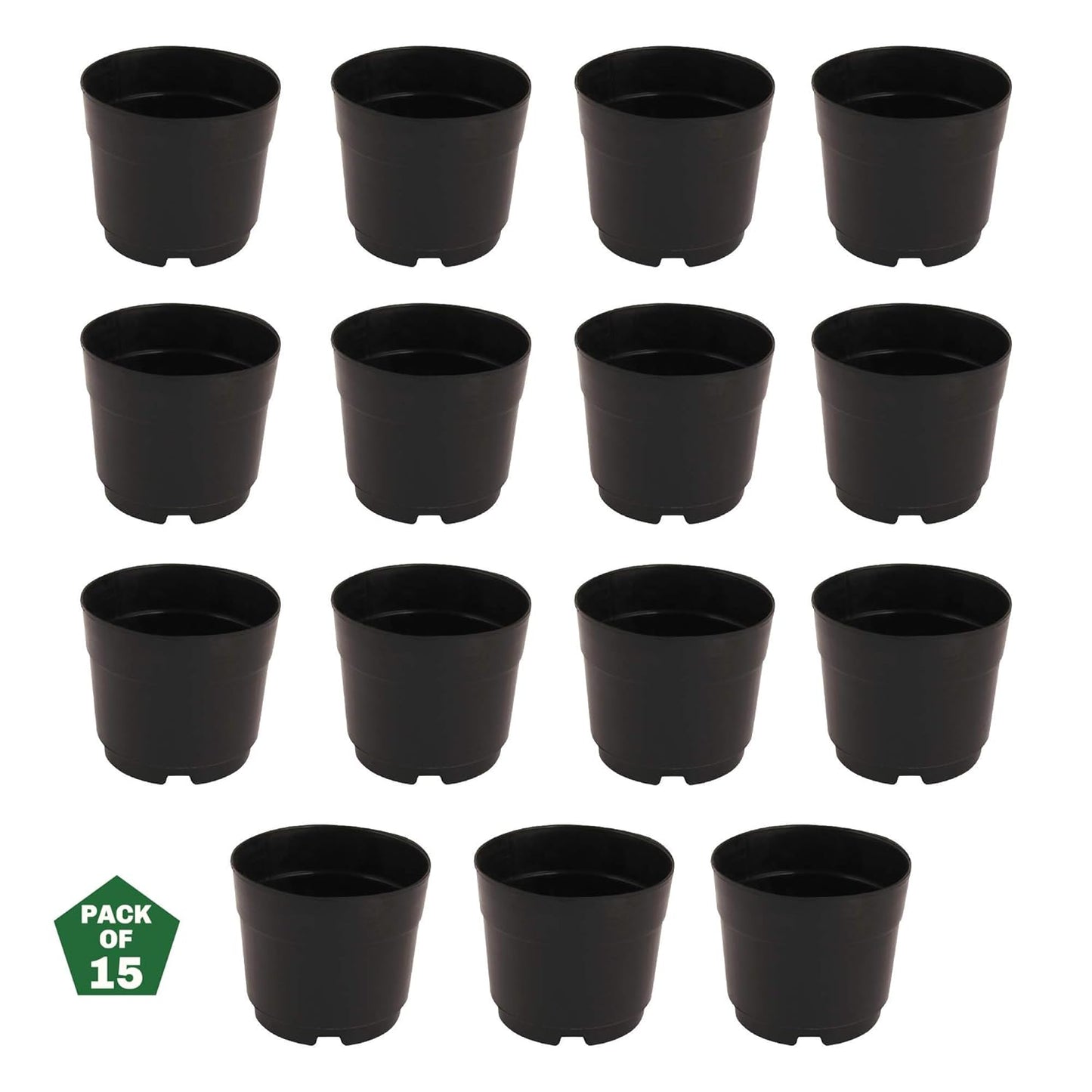 Leafy Tales Plastic Pots for Gardening,Nursery pots, Black Colour 4 inch Size, Pack of 30