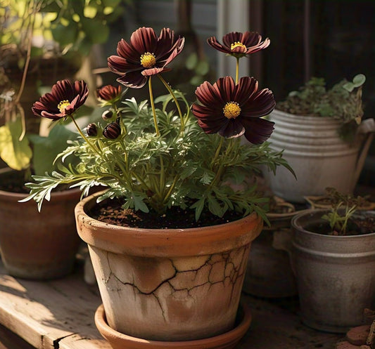 35+ SEEDS- Heavy Bloomer Chocolate Cosmos Flower Seeds For Planting. - Seeds Ville