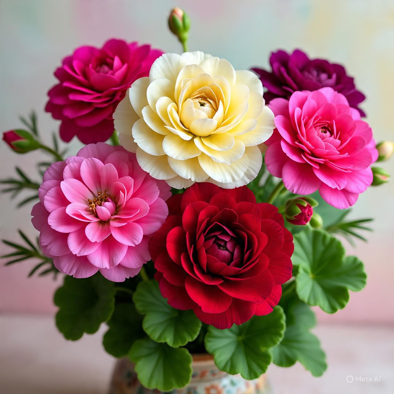 Climbing Double Geranium Flower Seeds for Home and Kitchen Gardening, Pack of 60 to 80 seeds