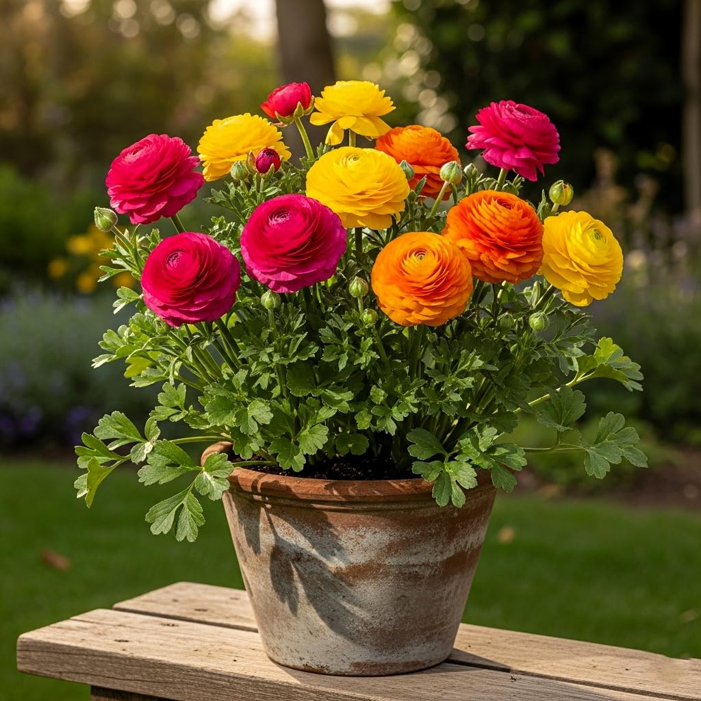 50 Seeds Ranunculus Flower Mix Colors Pack for Gardening, Low Maintenance, Air Purifying, Grow All Seasons - Seeds Ville