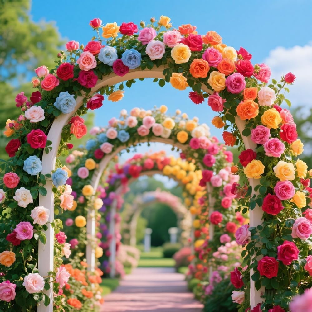 All Mix Imported Climbing Rose Seeds Perennial Super Fragrance Rose flower (45+ Seeds Pack) With Free 50g Seed Growing Mix | Flower Seeds for Home and Kitchen Gardening