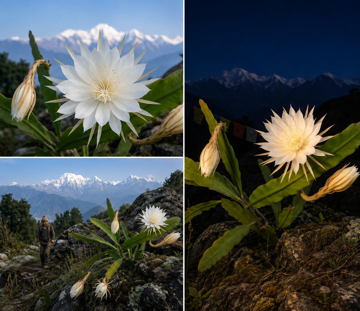 Seeds Ville Brahma Kamal Epiphyllum Oxypetalum Live Plant
