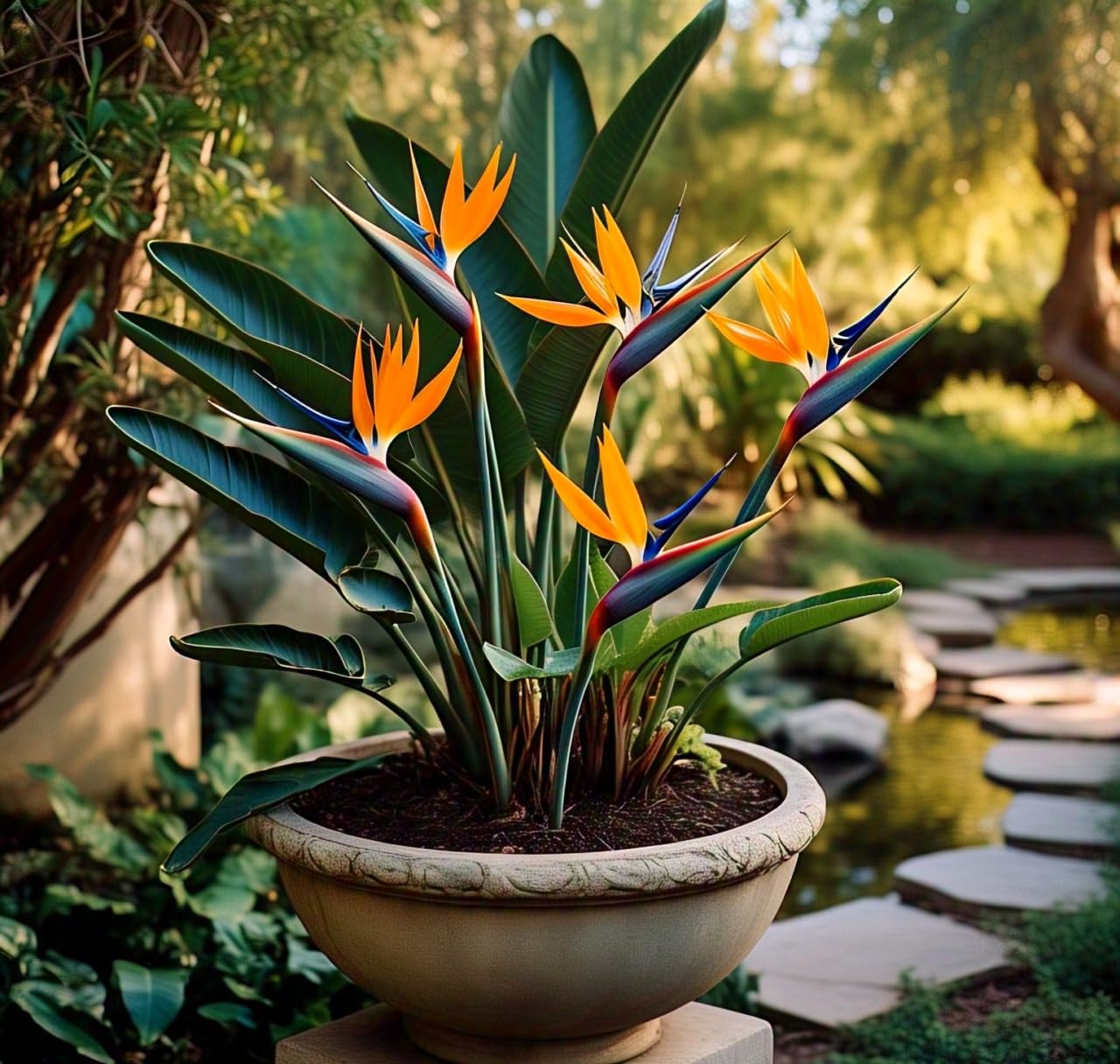BlimBurn Hybrid Bird of Paradise Flower Seeds Pack - 50 Seeds, Vibrant Blooms All Year. Low Maintenance Plant Seeds - Seeds Ville