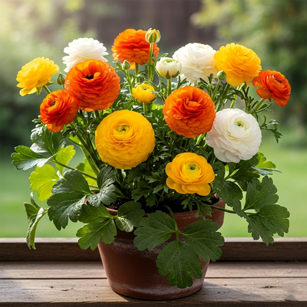 50 Seeds Ranunculus Flower Mix Colors Pack for Gardening, Low Maintenance, Air Purifying, Grow All Seasons - Seeds Ville
