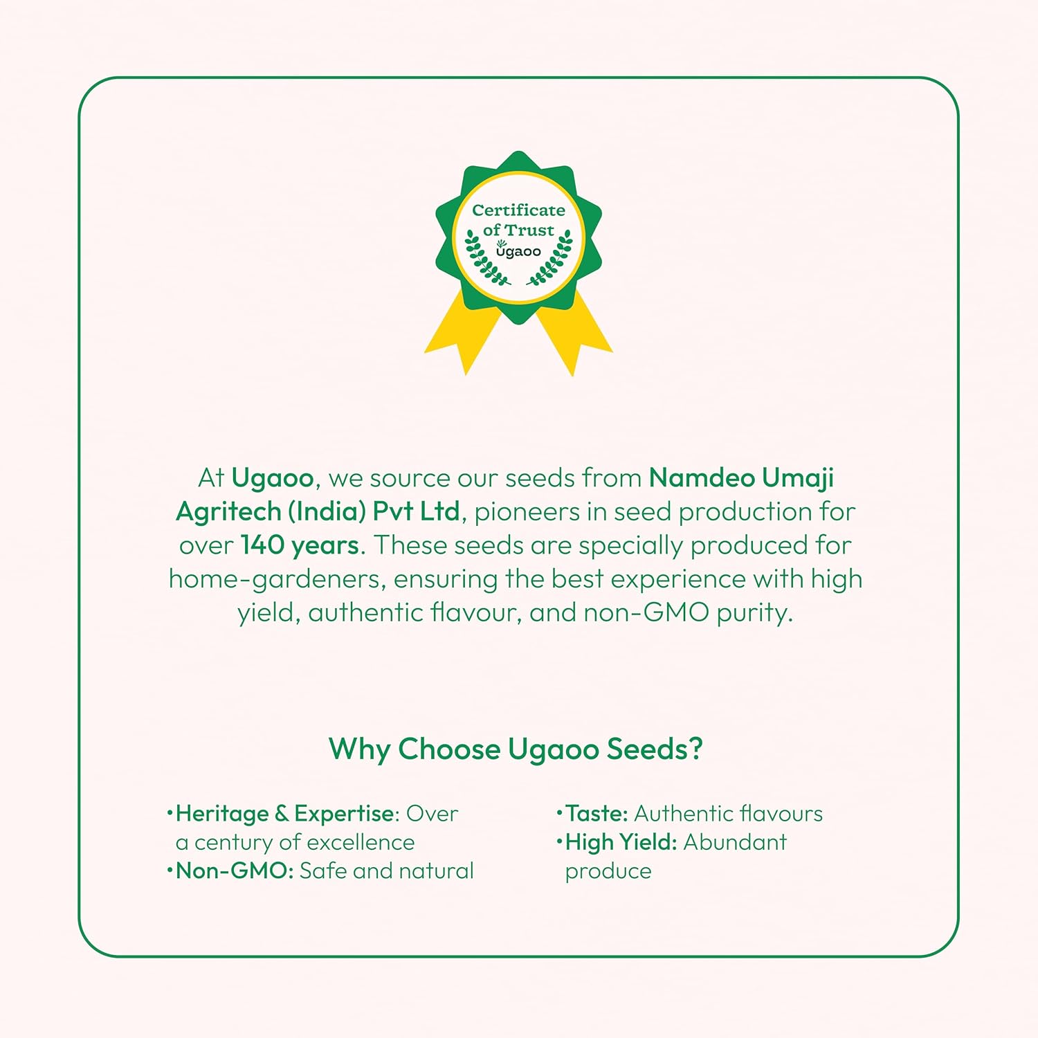 UGAOO Drumstick Moringa Vegetable Seeds (Green, Pack of 10g)