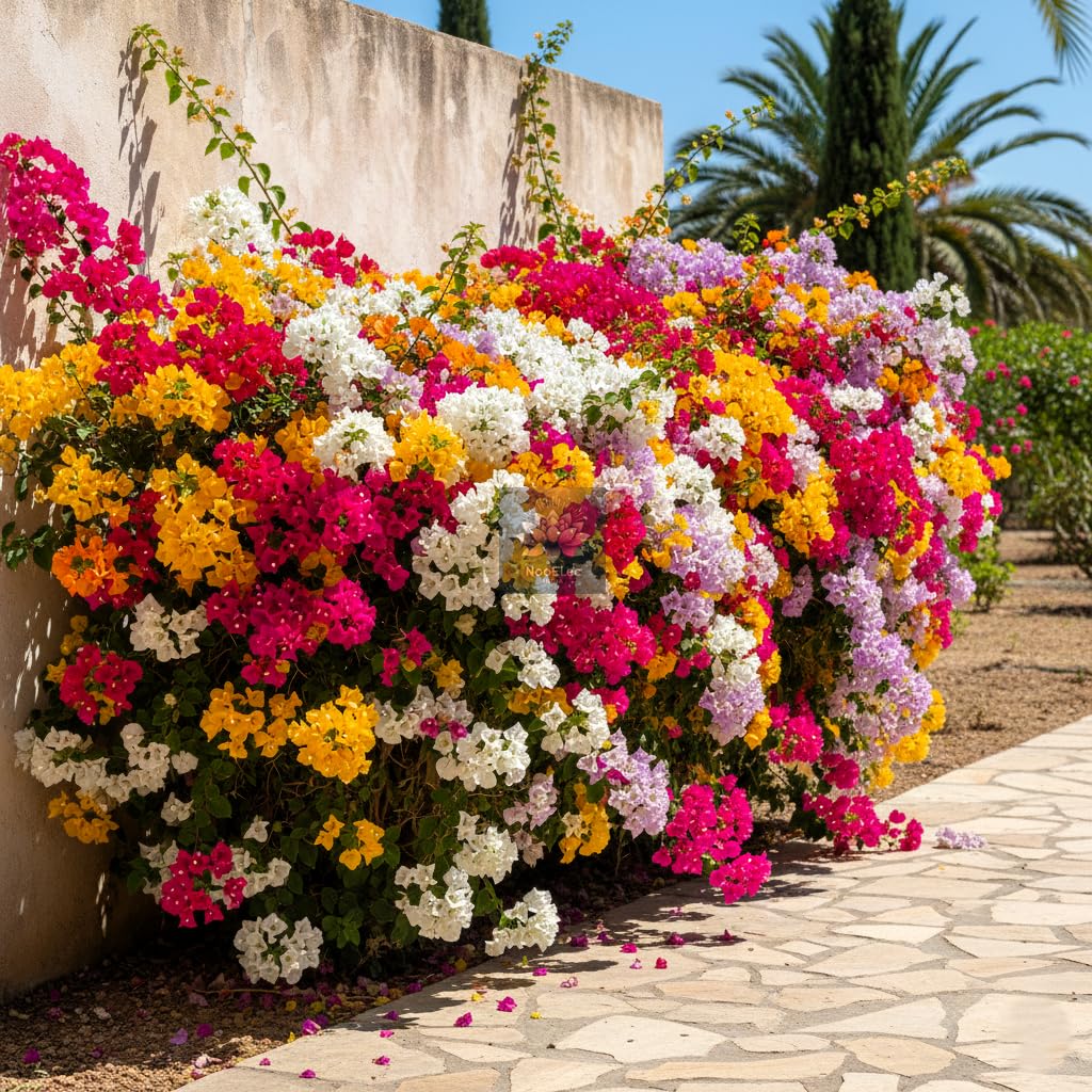 Rare Multi-Color Dwarf Bougainvillea Live Stem Cuttings (6-7") - Beautiful Indoor/Outdoor Bonsai Friendly Hybrid - Easy to Root Vivid Flower Cuttings (2 STEM CUTTINGS)