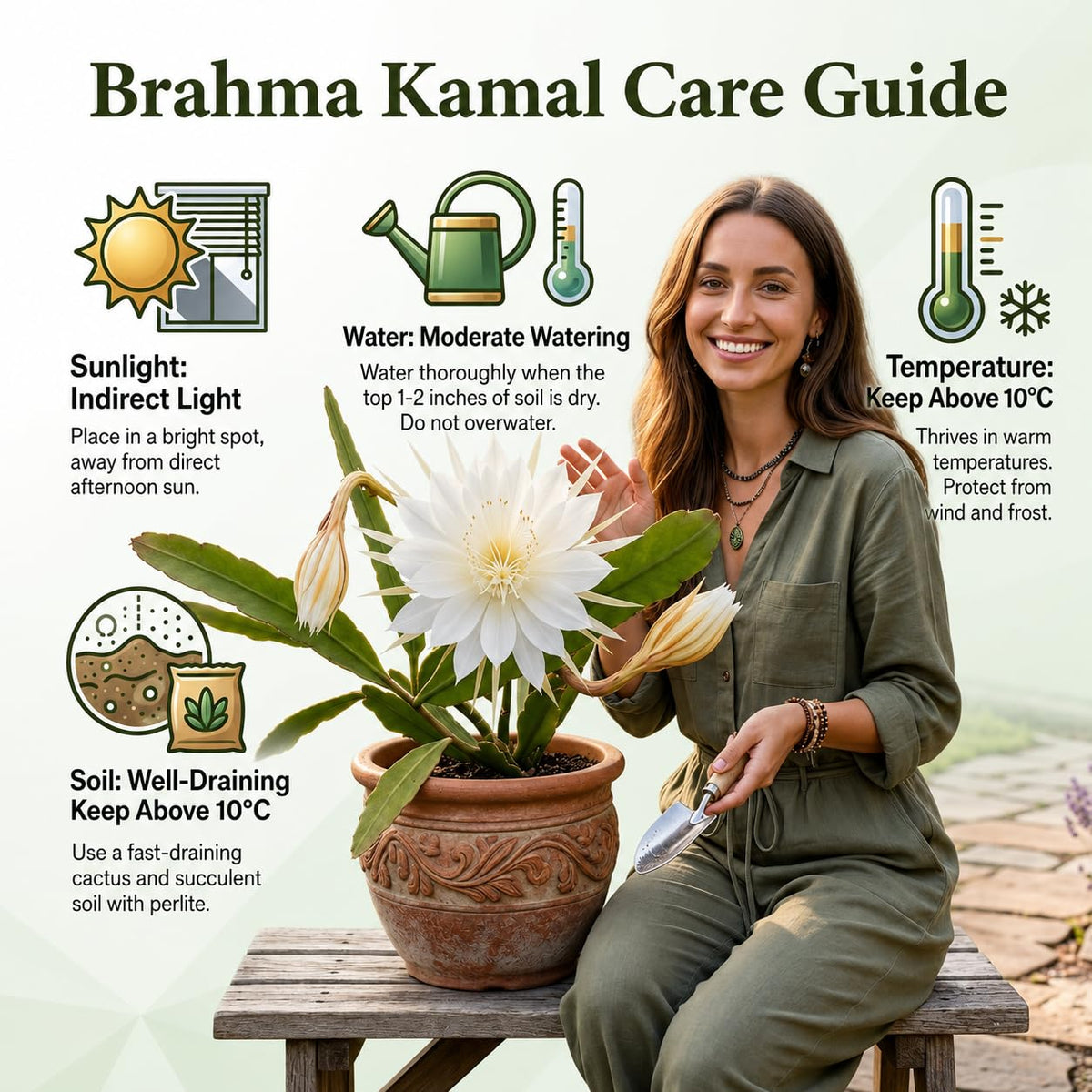 Seeds Ville Brahma Kamal Epiphyllum Oxypetalum Live Plant