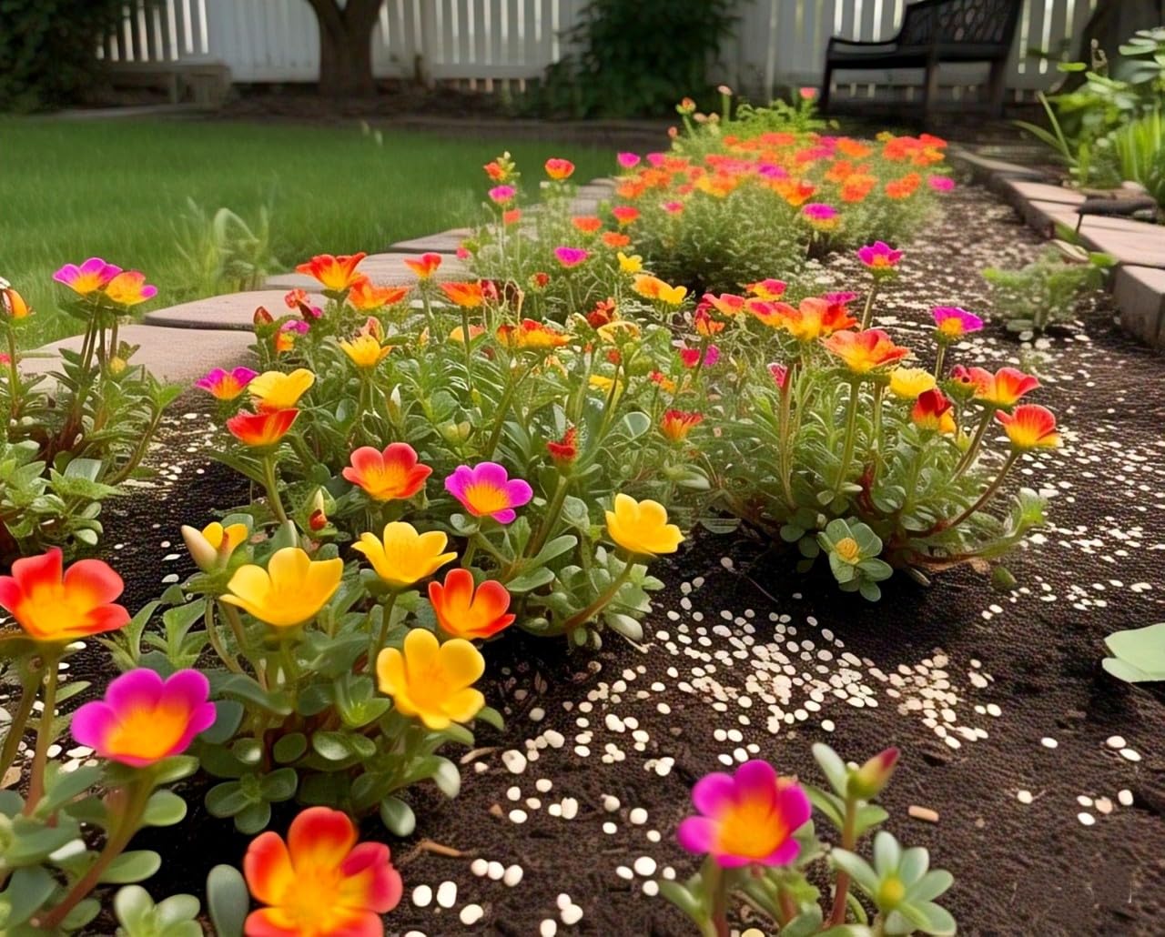 BlimBurn 100+ Seeds- Rainbow Portulaca Hybrid Flower Seeds Pack- Easy to Grow & Care, Grow All Year - Indoor/Outdoor - Seeds Ville