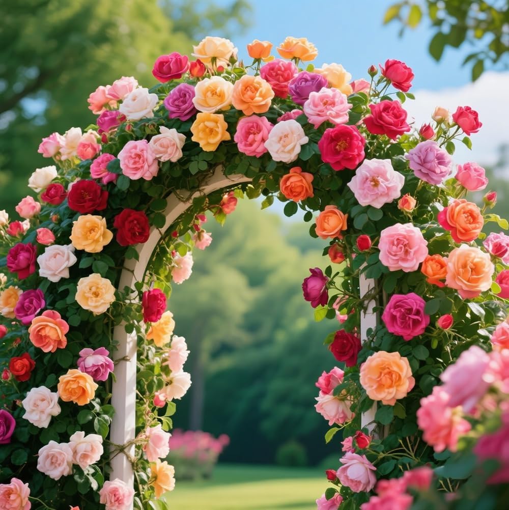 All Mix Imported Climbing Rose Seeds Perennial Super Fragrance Rose flower (45+ Seeds Pack) With Free 50g Seed Growing Mix | Flower Seeds for Home and Kitchen Gardening