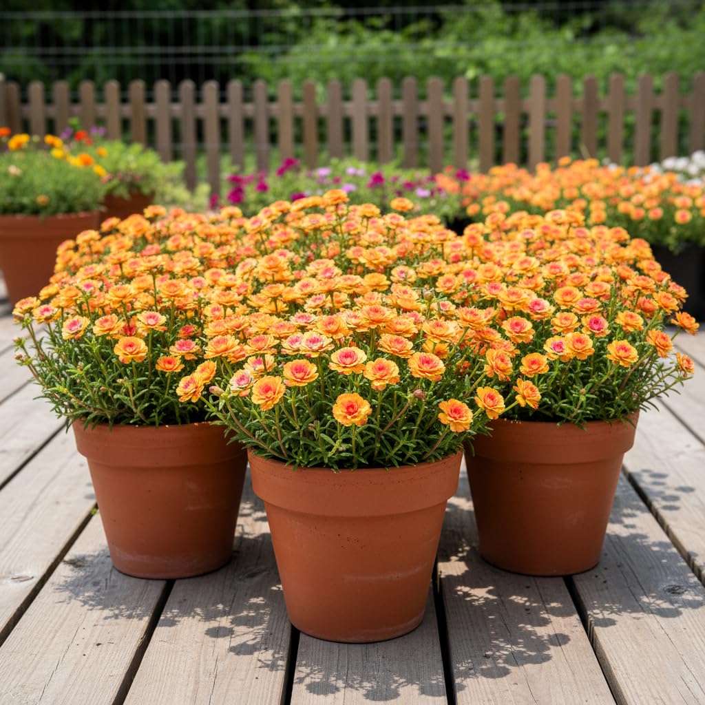 Rare Rainbow Portulaca Flower Cuttings - Mixed Multi-Color Moss Rose (Live Cuttings, Easy Care, Blooms Year-Round) (RAINBOW PORTULACA (MOSS ROSE), 5, count)