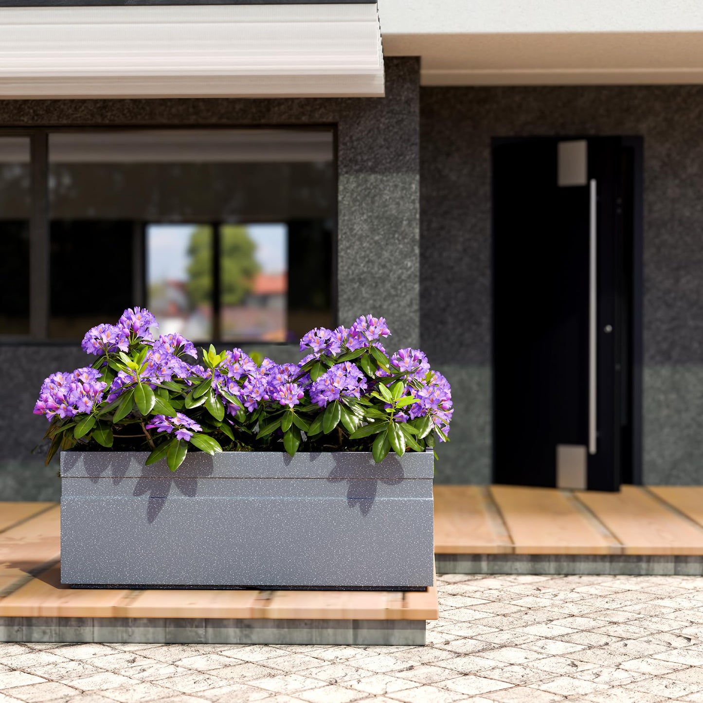 YUCCABE ITALIA FOXB GT 24 INCH Rectangle Pots for Plants Highly Durable Polymers Lightweight Indoor Outdoor Flower Pot Gamla Tree Planter Container Planters for Living Room, Balcony Garden