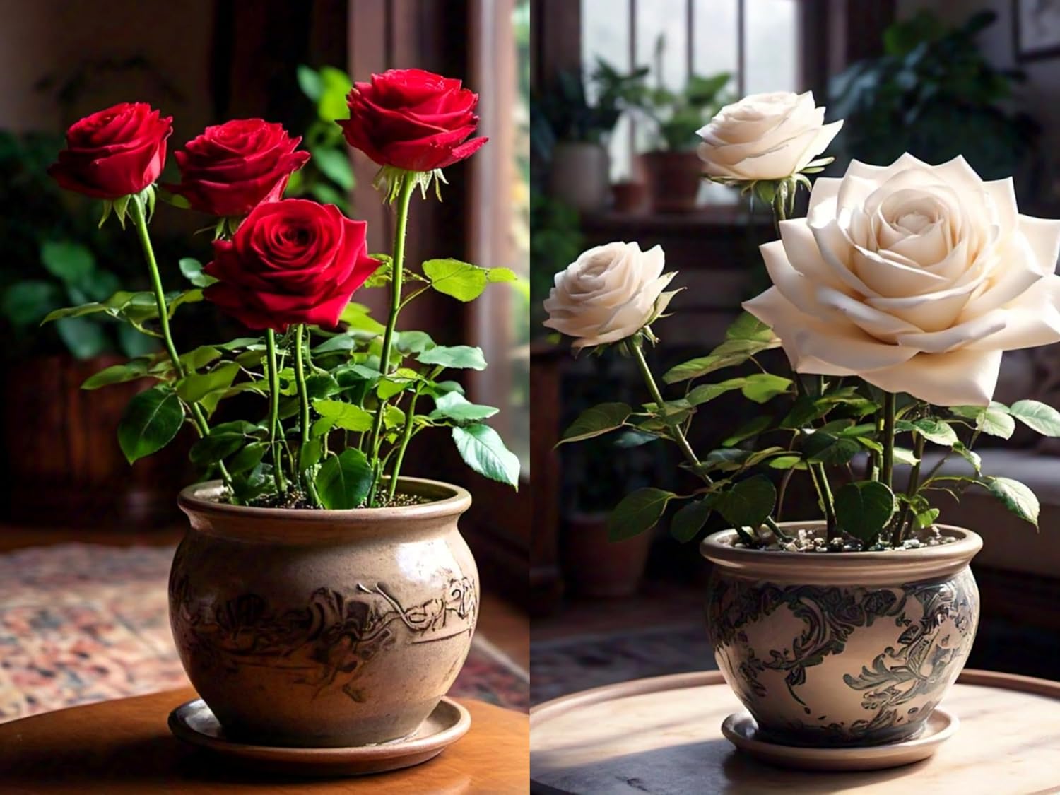 Earth Hopper 120+ SEEDS- HYBRID Rose Gulab Flower Seeds For Planting Home Garden (White, Green, Black, Purple, Blue, Red) 20+ Seeds Each - Seeds Ville