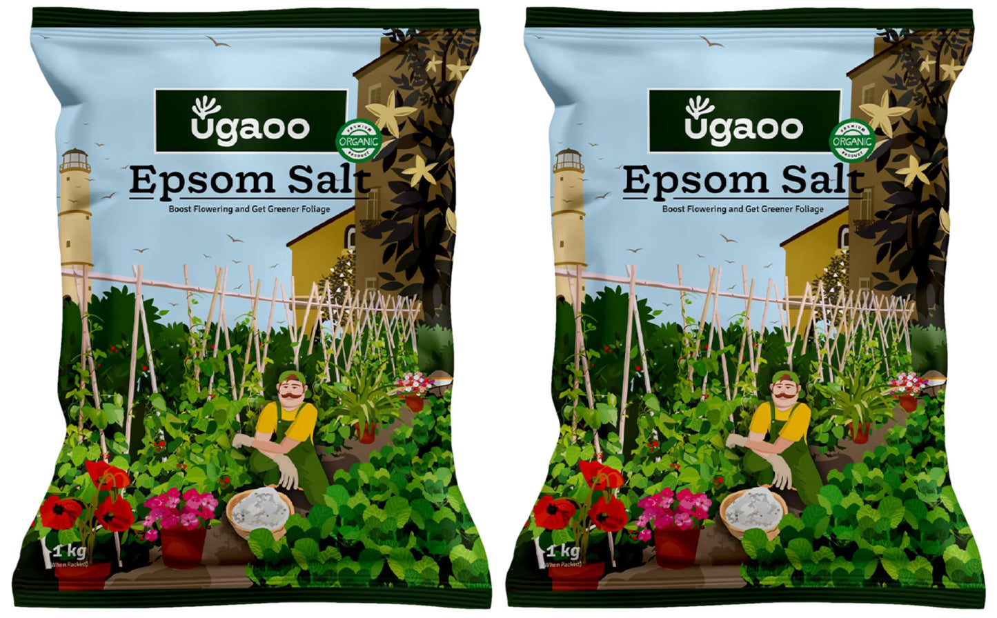 Ugaoo Epsom Salt for Plants Growth - Magnesium Sulphate Organic Fertilizer - 1 Kg |Powder - Seeds Ville