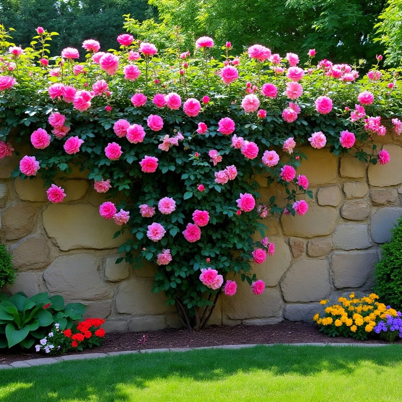 200+ SEEDS- Climbing Rose Flower Seeds Pack - Hybrid, Year-Round Blooms, Minimal Care (BLUE) - Seeds Ville
