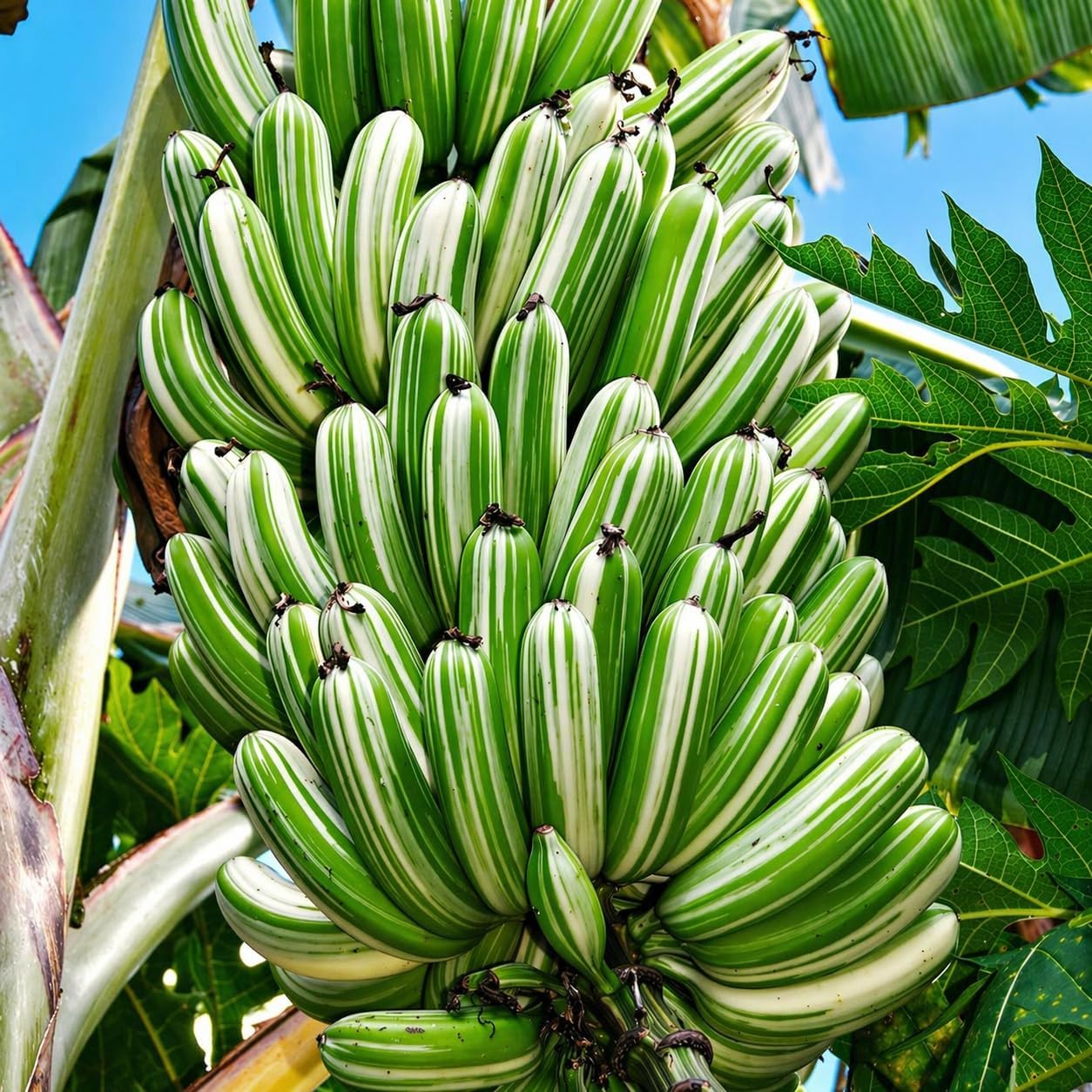 Variegated Musa Banana Plant Tropical Tree for Home Gardening