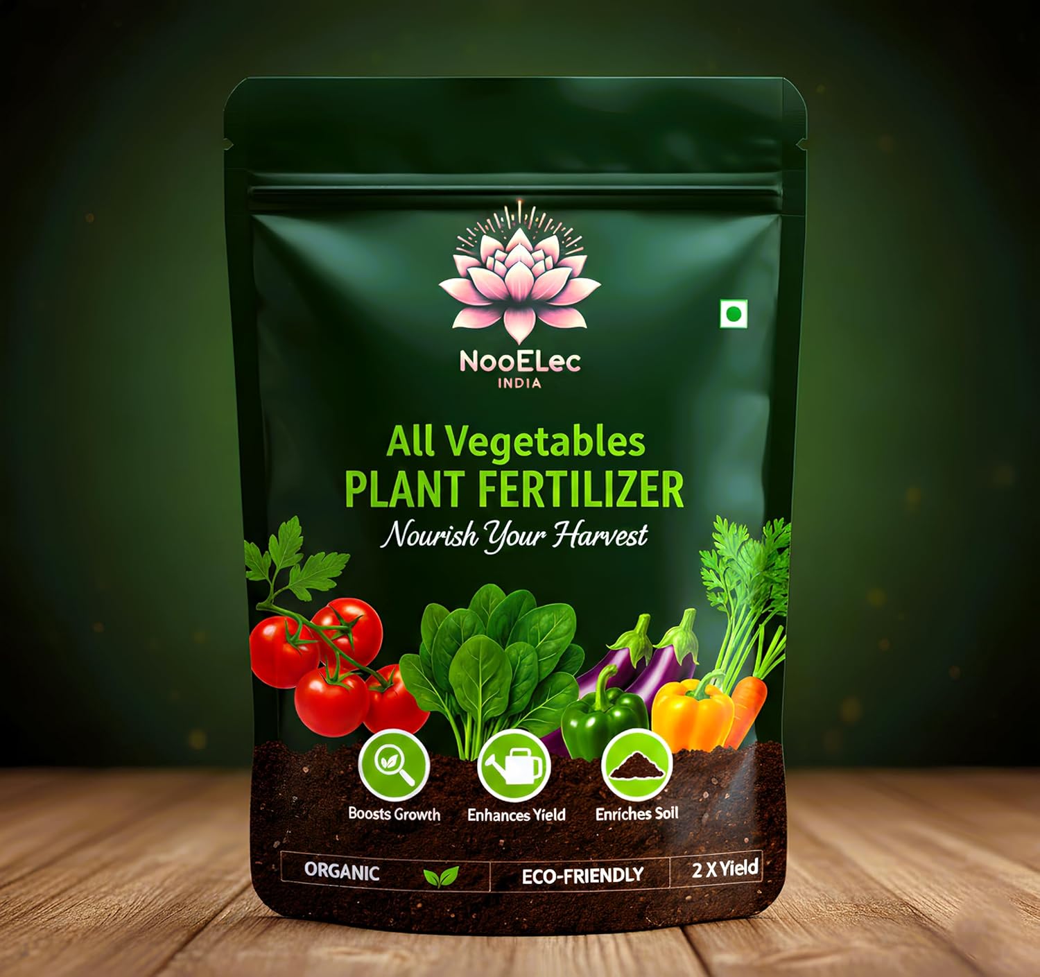 All Vegetables Plant Food Fertilizer Pack | 2X Yield Formula, Disease Protection, Healthy Roots | With Power of Neem & Mycorrhiza (1 KG) - Seeds Ville