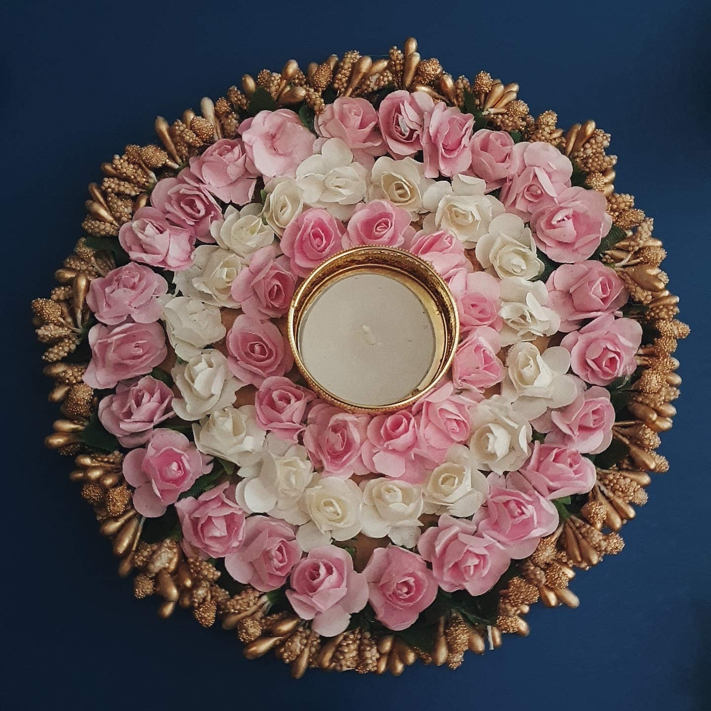 Urban Turtle® Beautiful Flower Diya Rangoli Mat for Diwali Decoration | Home Decor Items | Festive Season (Pink) - Seeds Ville