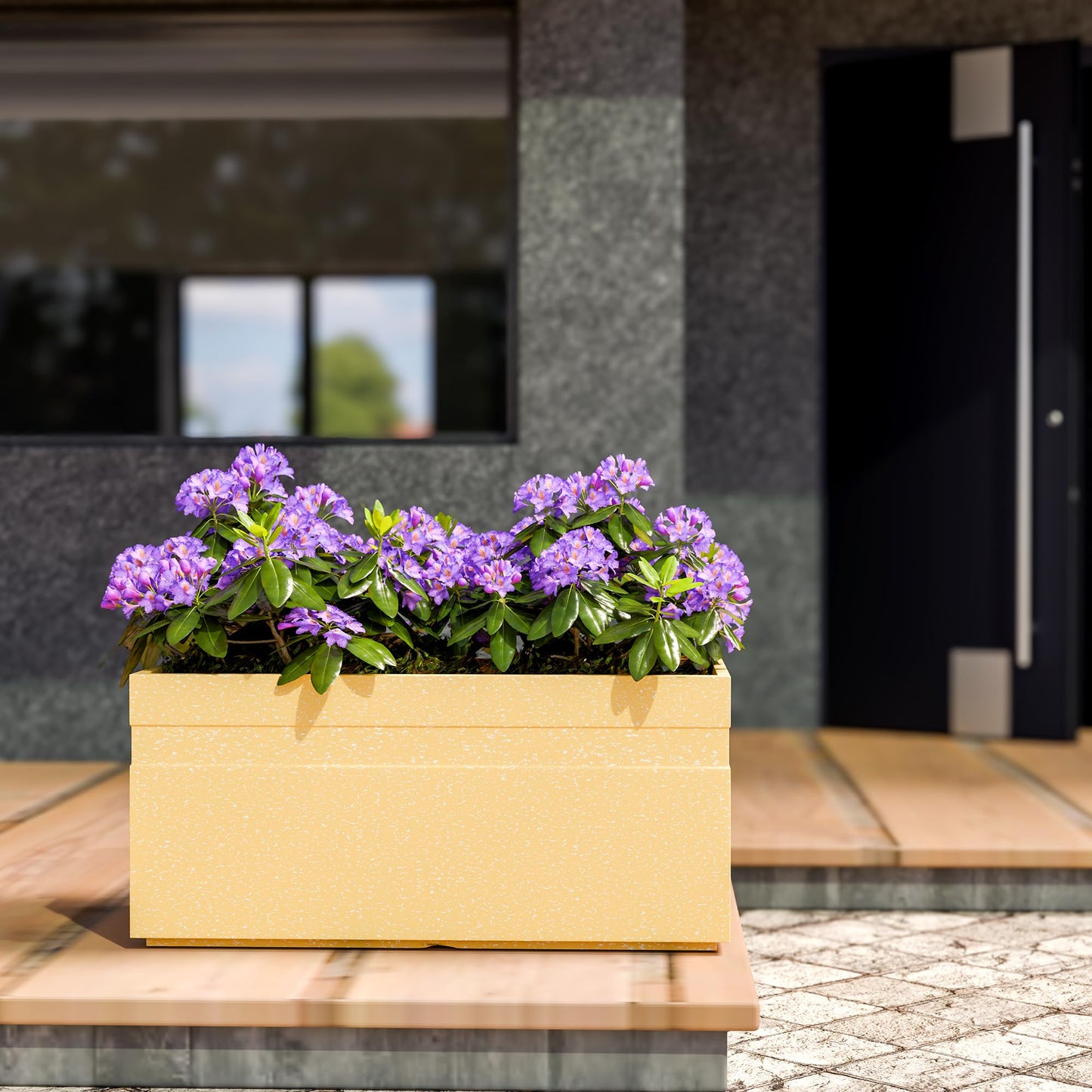 YUCCABE ITALIA FOXB GT 24 INCH Rectangle Pots for Plants Highly Durable Polymers Lightweight Indoor Outdoor Flower Pot Gamla Tree Planter Container Planters for Living Room, Balcony Garden