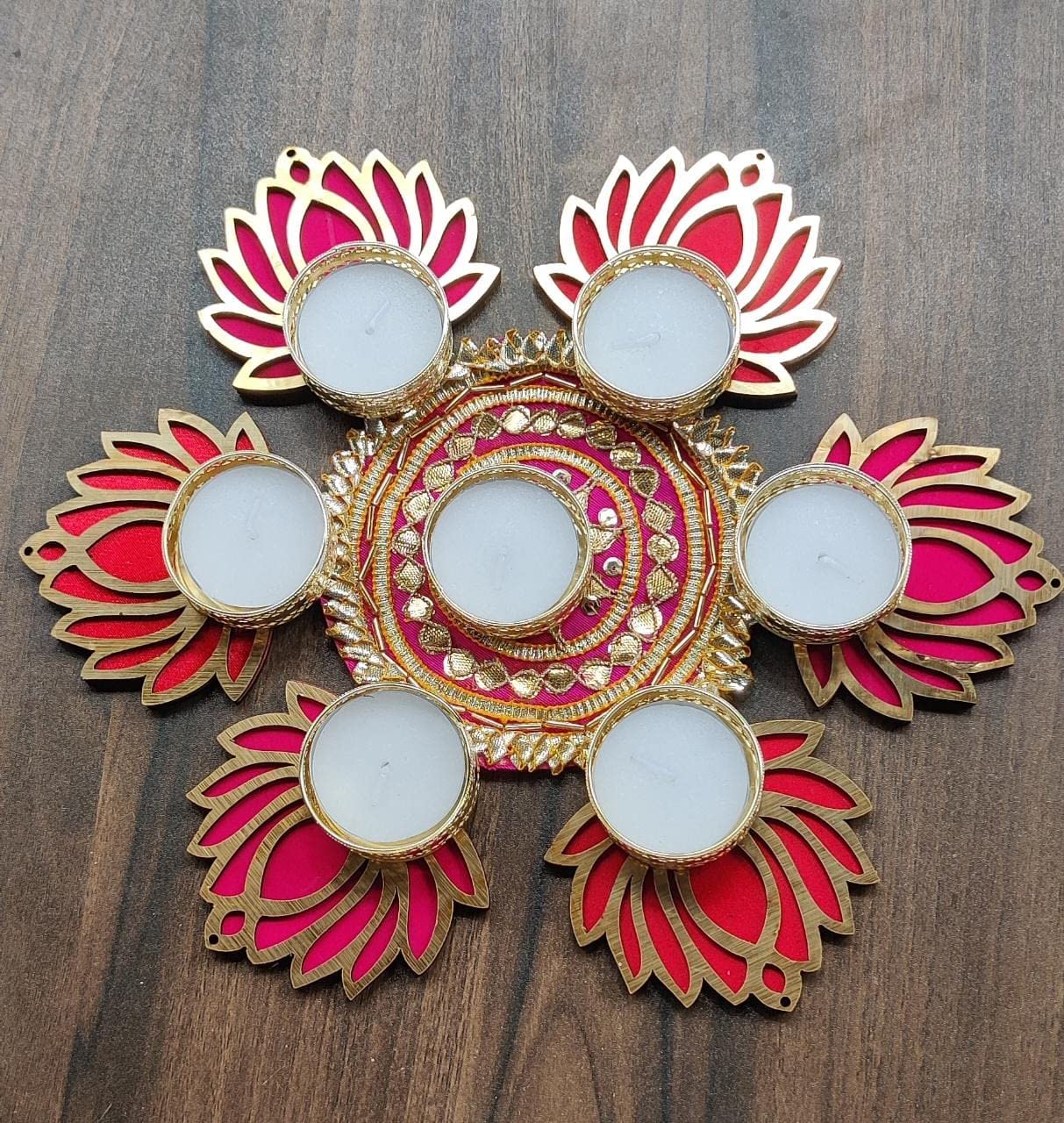 Beautiful Tealight Candle Holder Rangoli- Set of 7 Pcs - Seeds Ville