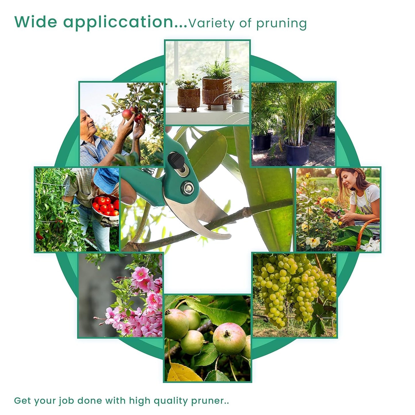 Assorted Hand Pruner Cutter - 1 Pc (Steel Blades) Heavy Duty Gardening Cutter Tool | Wood Branch Trimmer | Grass Cutting Accessory | Plant Cutter for Home Garden - Seeds Ville