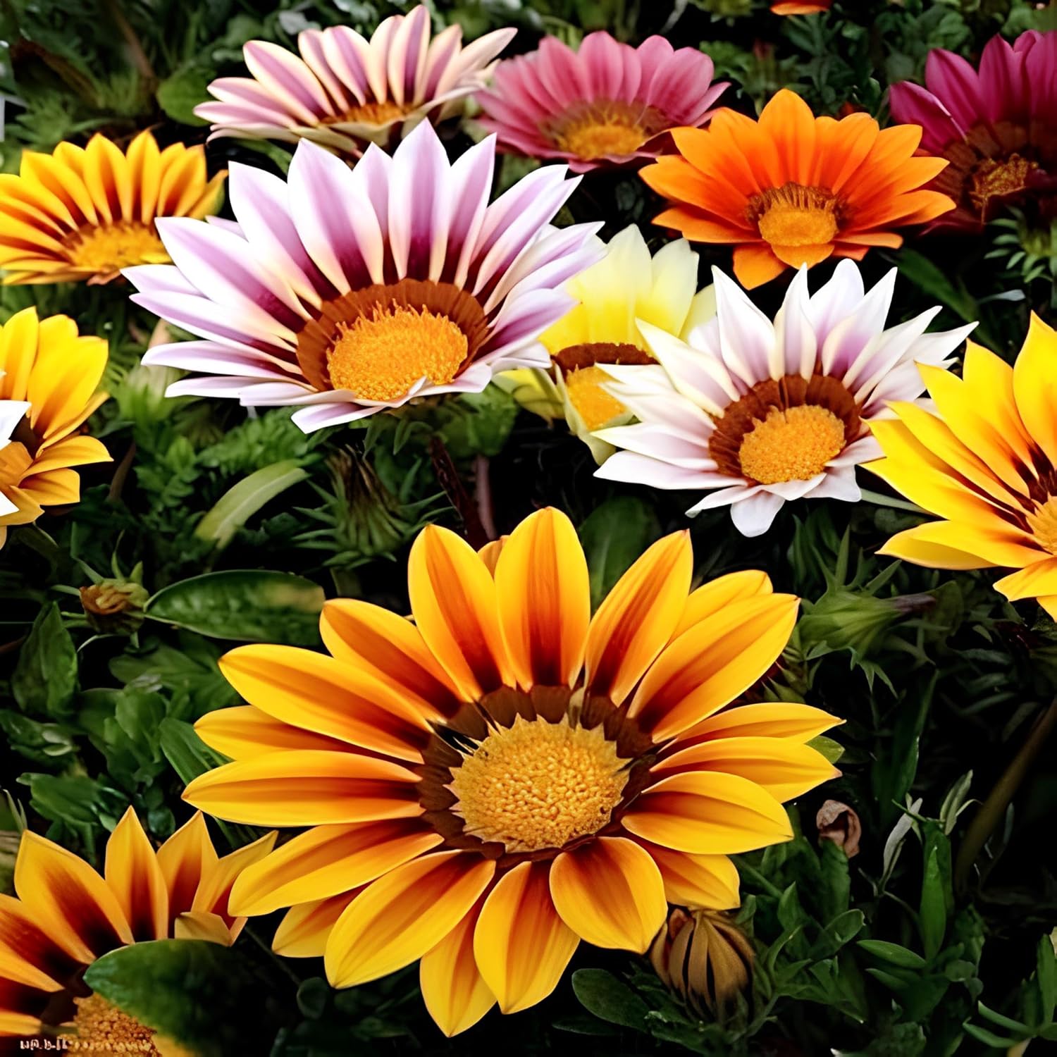 Gazania Flower Hybrid Seeds Mix (50 Pack) - Grow Year Round, Easy Care African Daisies, Colorful Blooms - Seeds Ville