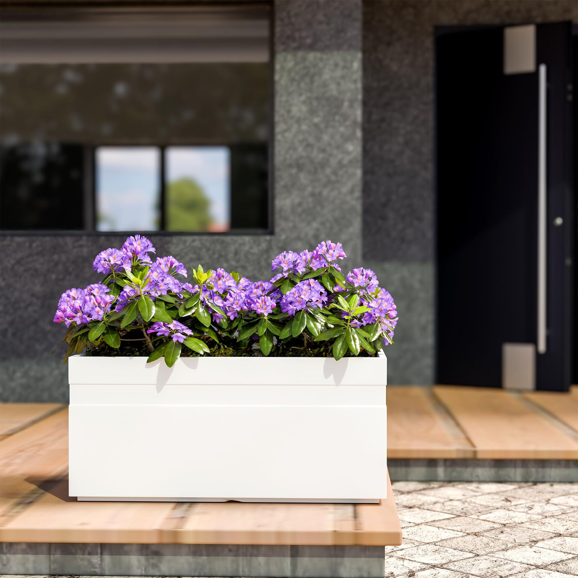 YUCCABE ITALIA FOXB GT 24 INCH Rectangle Pots for Plants Highly Durable Polymers Lightweight Indoor Outdoor Flower Pot Gamla Tree Planter Container Planters for Living Room, Balcony Garden