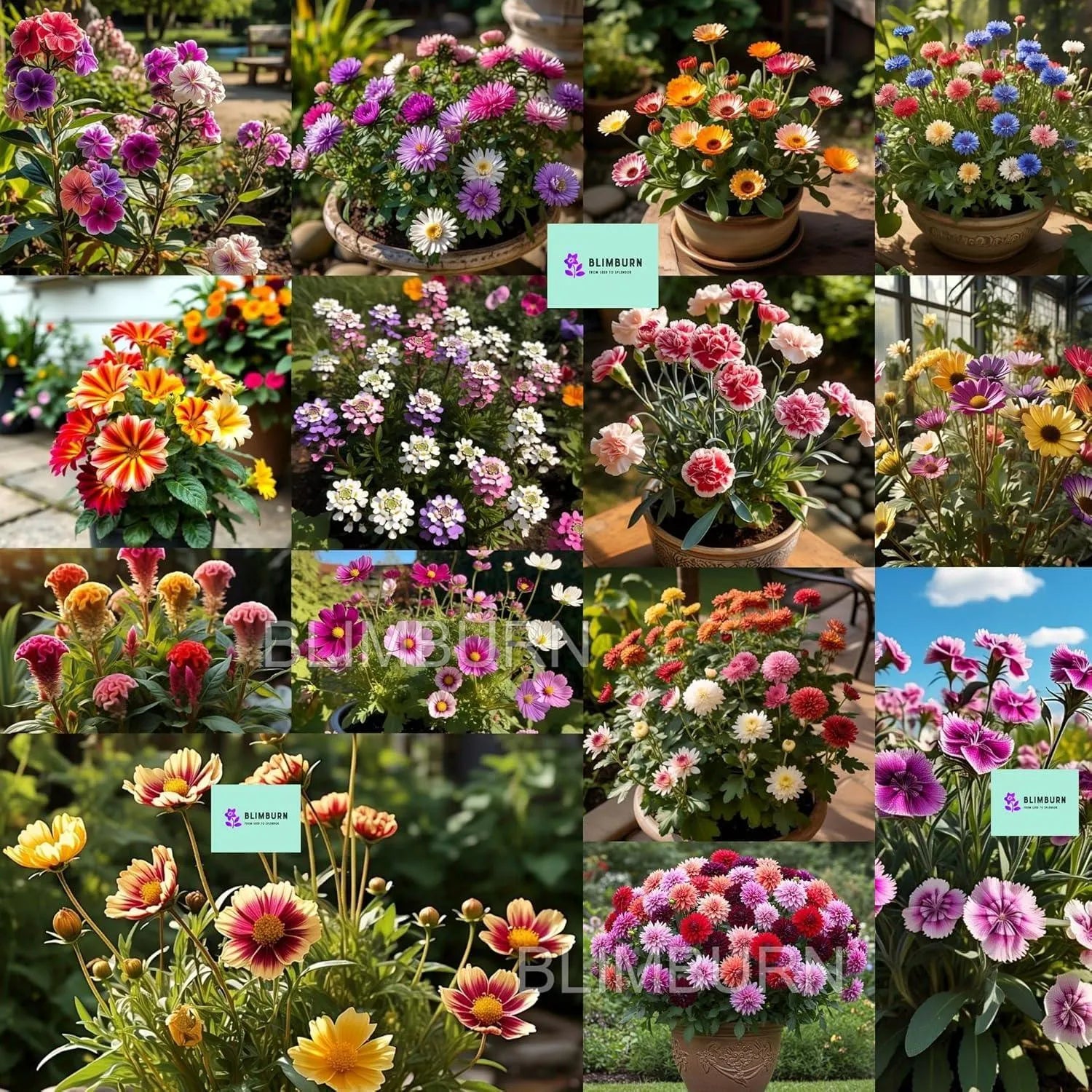 50 Varieties HYBRID Flower Seeds Combo - All Year Flower Seeds Combo Pack- 2100+ Pcs - Summer & Winter Flower Combo. - Seeds Ville