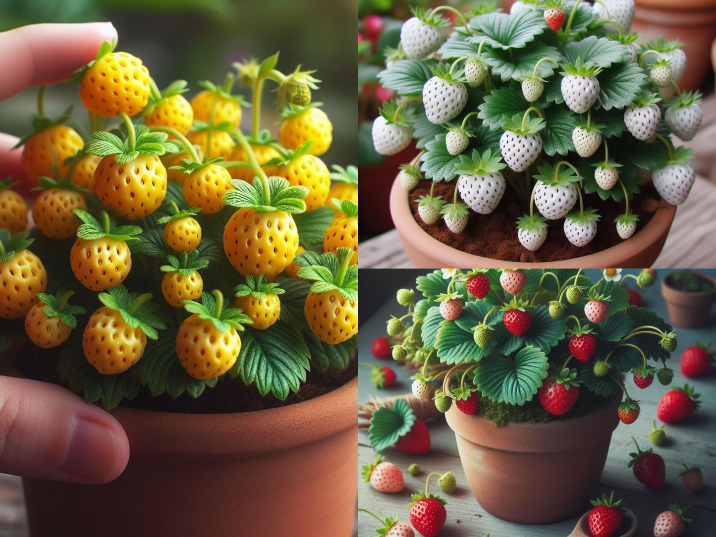 25+ Seeds- Dwarf Strawberry Fruit Seeds For Planting- Grow Indoor-Outdoor (Yellow)