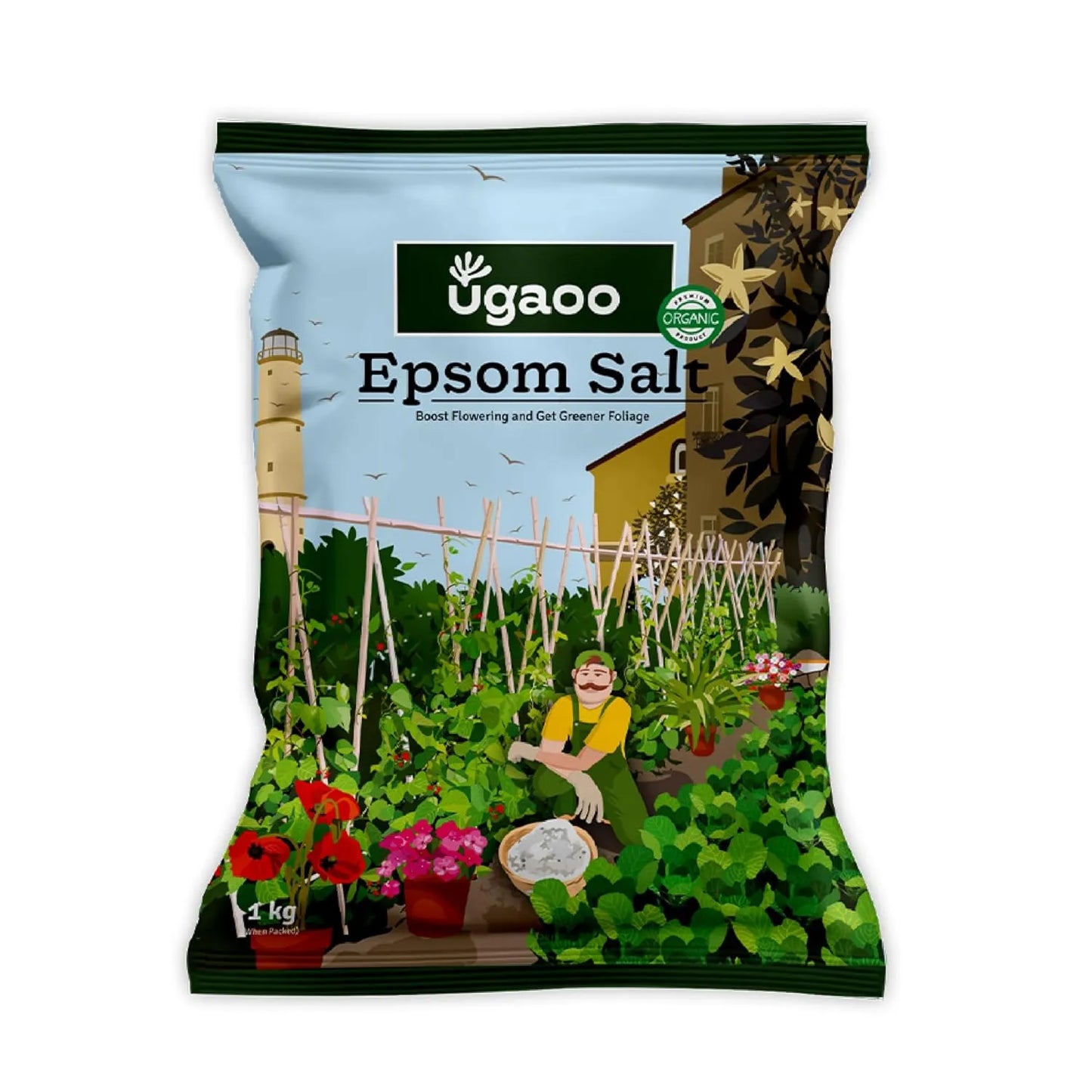 Ugaoo Epsom Salt for Plants Growth - Magnesium Sulphate Organic Fertilizer - 1 Kg |Powder - Seeds Ville