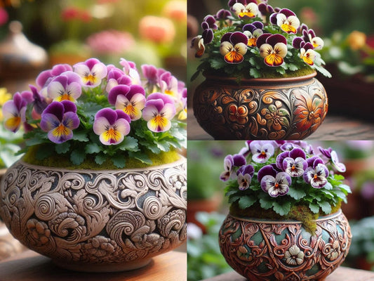 50+ SEEDS- Hybrid Dwarf Pansy Mix Flower Seeds For Planting- Grow Indoor & Outdoor. - Seeds Ville