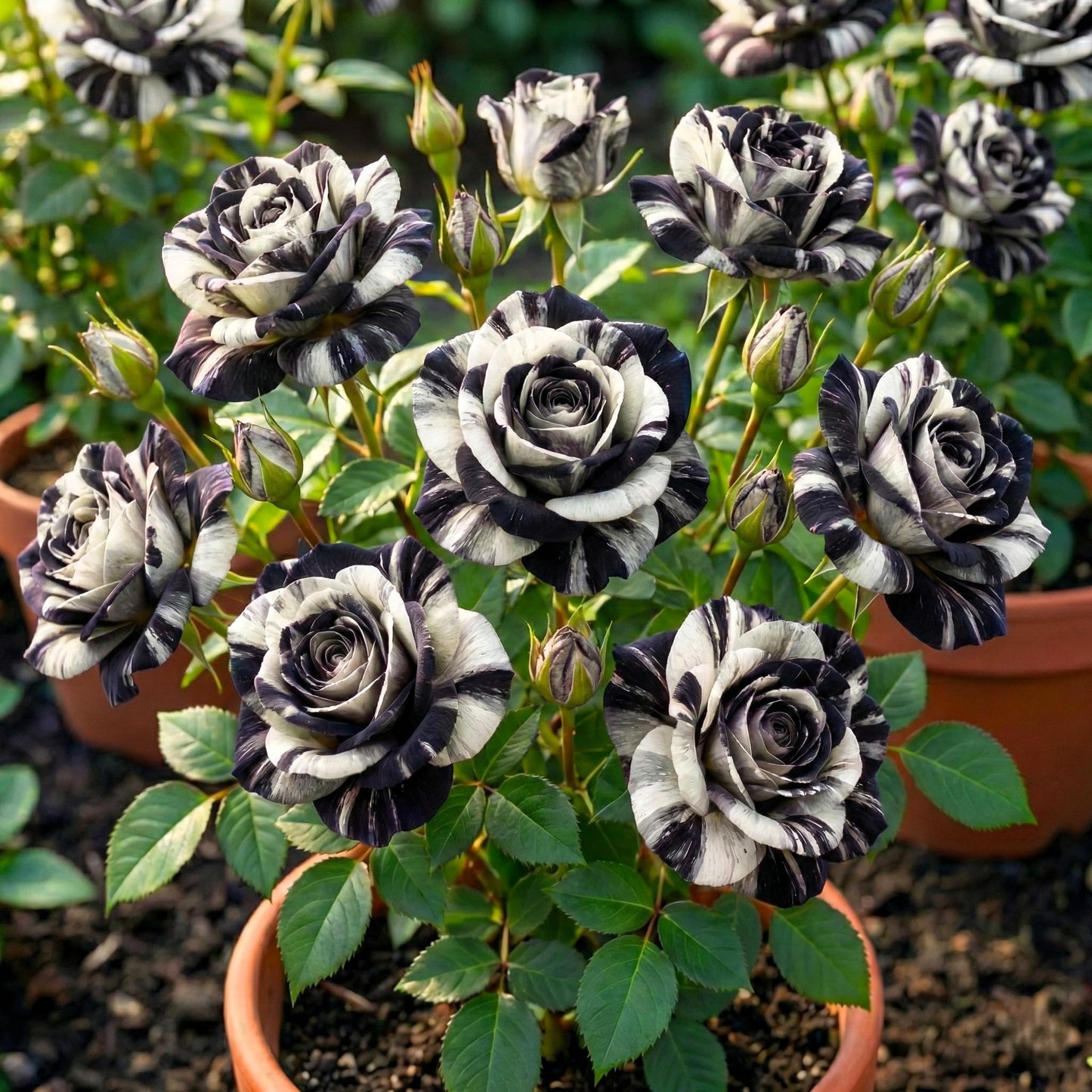 100+ Hybrid Rose Seeds (Hybridization Mix) | Easy to Grow in All-Season, Fragrant Flowers for Home Garden (RED WHITE BLACK)