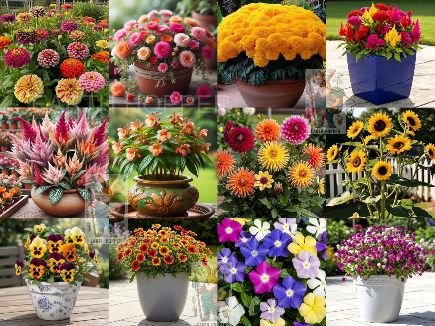SOUTH INDIA India 15 Varieties Winter Flower Seeds Combo-Low Maintenance Hybrid Flower Seed Combo Pack- All Year Flower Seeds Supply - Seeds Ville