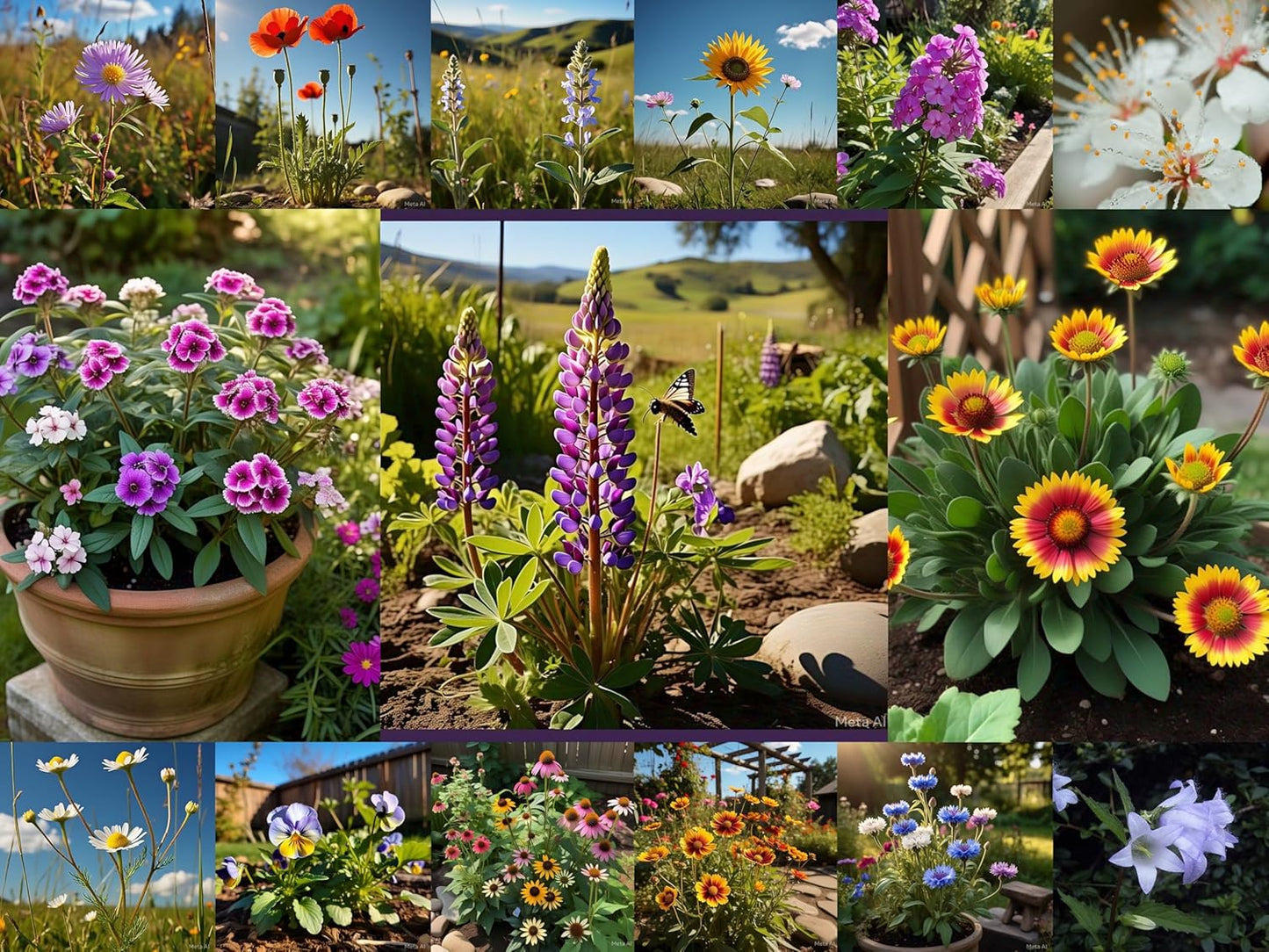 Wildflower Seeds Pack - 2000+ Seeds, 15 Varieties Mix in One Pack - Easy to Grow & Care, All Year Round - Suitable for All India Climate.