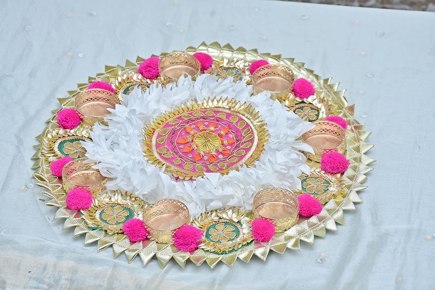 Urban Turtle Artificial Flowers Tealight Holder Rangoli Mats for Diwali Decoration Gift Item Flower Decor Diya - Seeds Ville