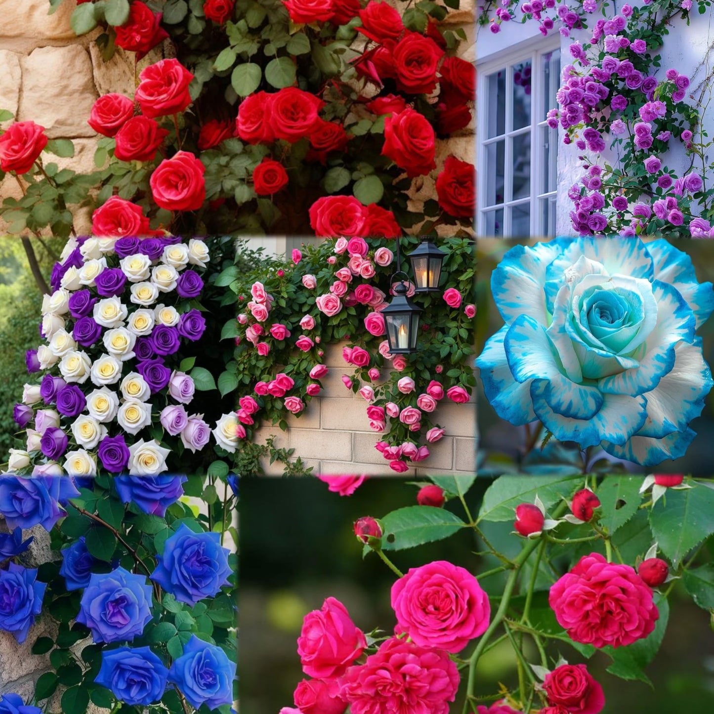Imported Climbing Rose Flower seeds for Home and Kitchen Gardening Pack 80 to 100 seeds (MIXEDCOLOR SHADE-3)