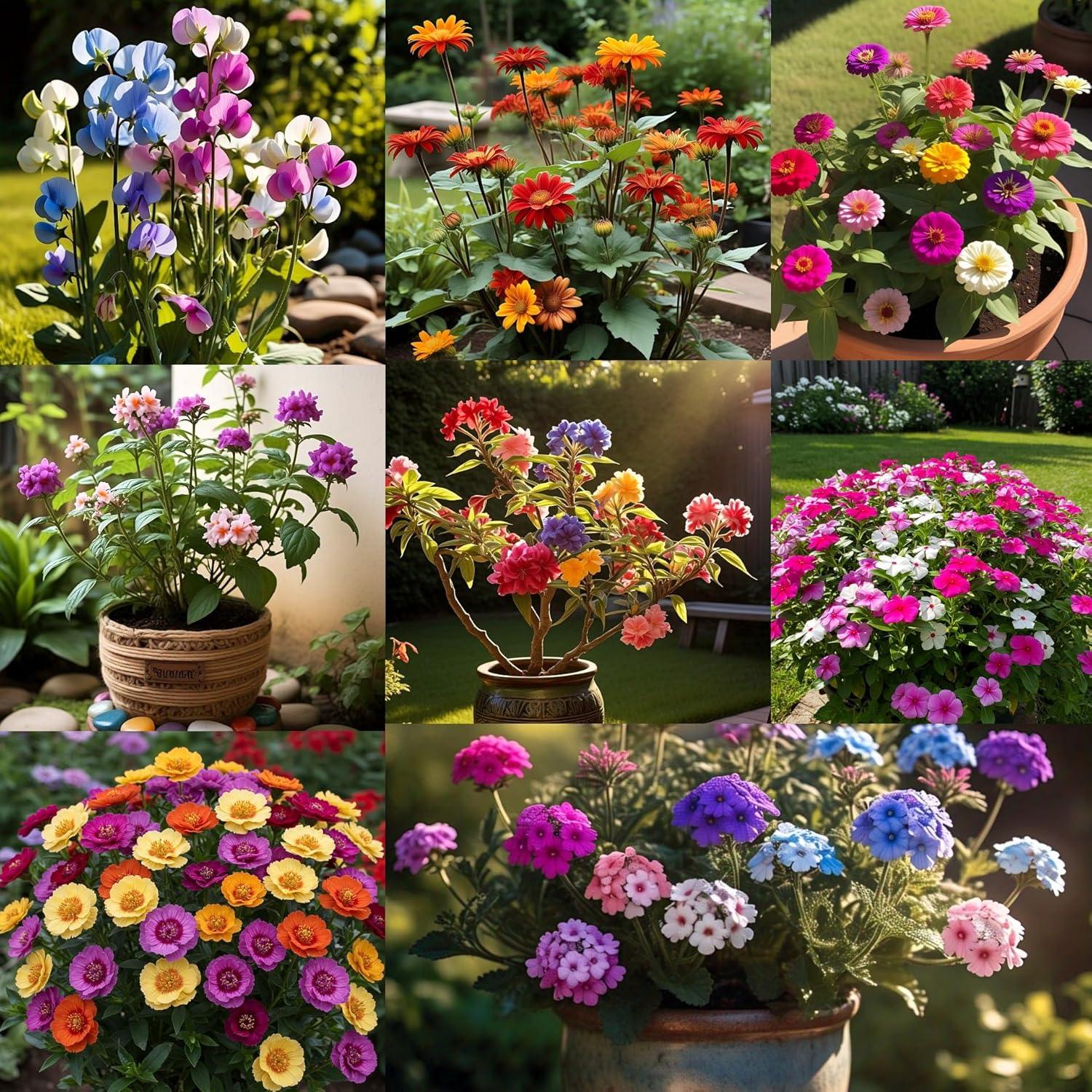 50 Varieties HYBRID Flower Seeds Combo - All Year Flower Seeds Combo Pack- 2100+ Pcs - Summer & Winter Flower Combo. - Seeds Ville
