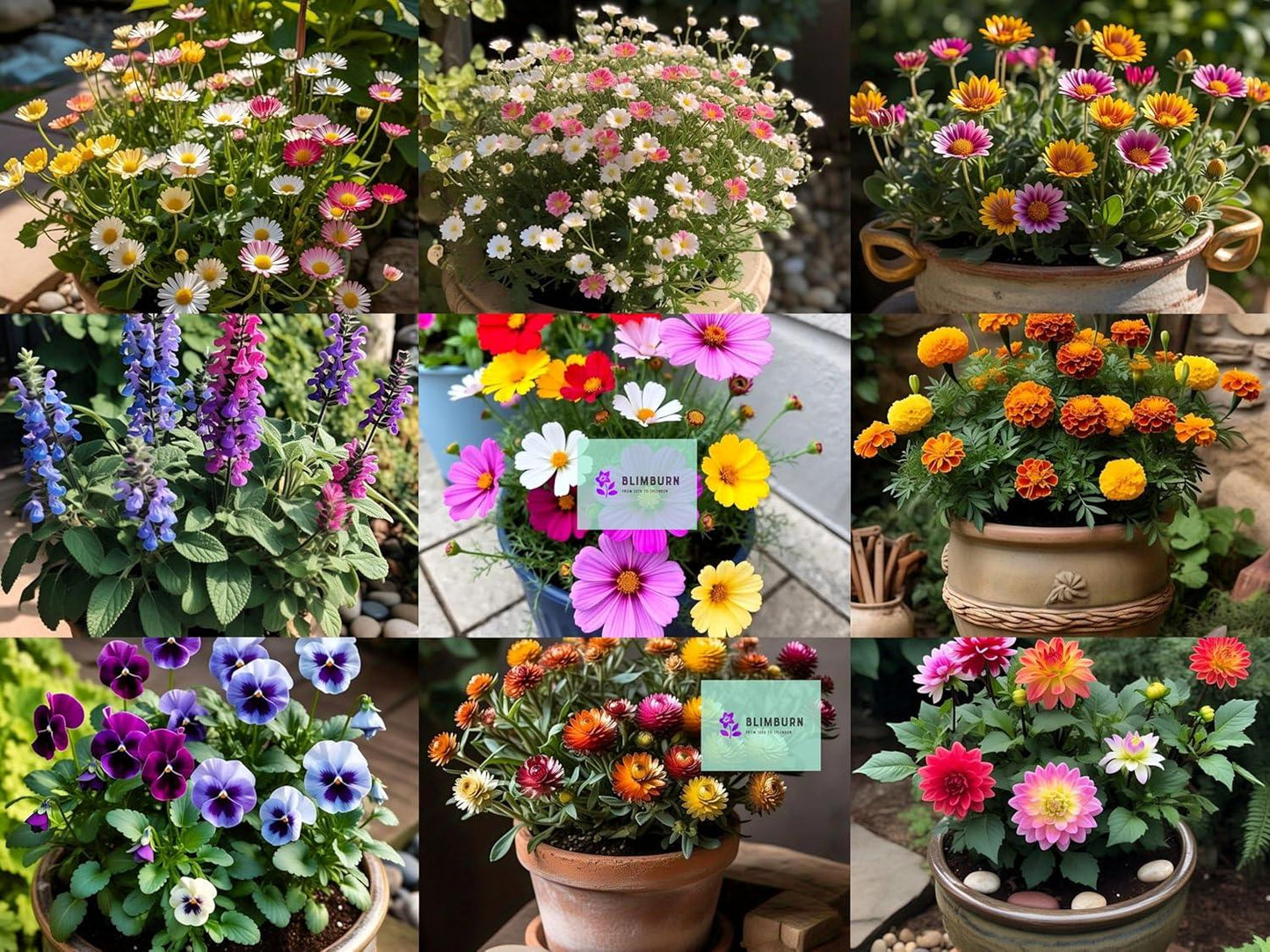 BlimBurn 1100+ Pcs - -July - August Sowing Hybrid Flower Seeds Combo - 20-in-1 Pack for Vibrant Summer Flowers - Seeds Ville