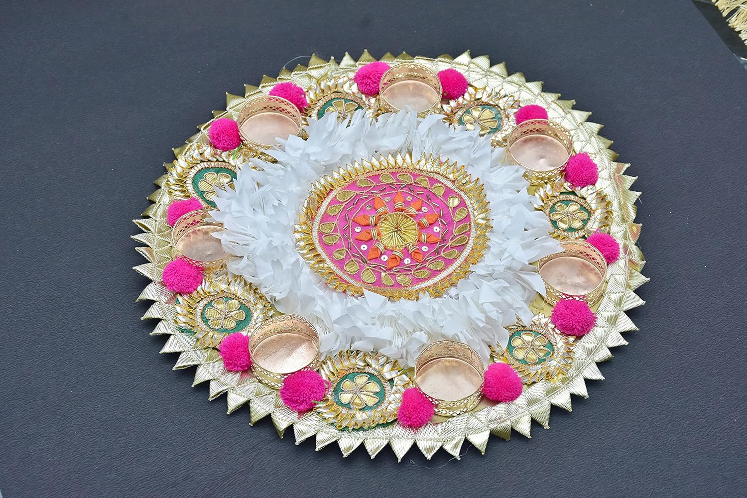 Urban Turtle Artificial Flowers Tealight Holder Rangoli Mats for Diwali Decoration Gift Item Flower Decor Diya - Seeds Ville