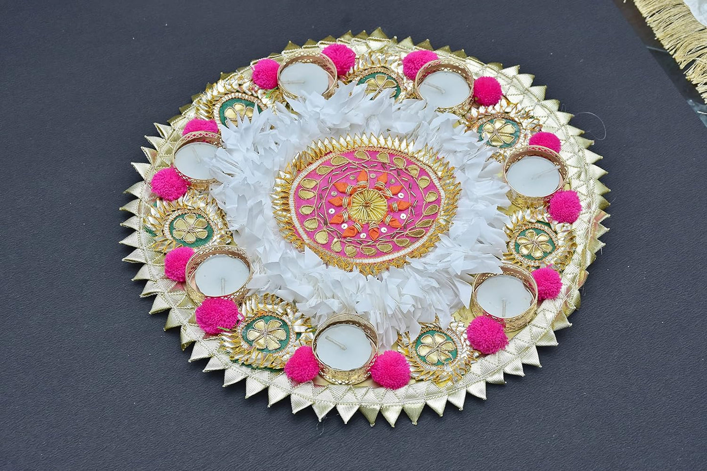 Urban Turtle Artificial Flowers Tealight Holder Rangoli Mats for Diwali Decoration Gift Item Flower Decor Diya - Seeds Ville