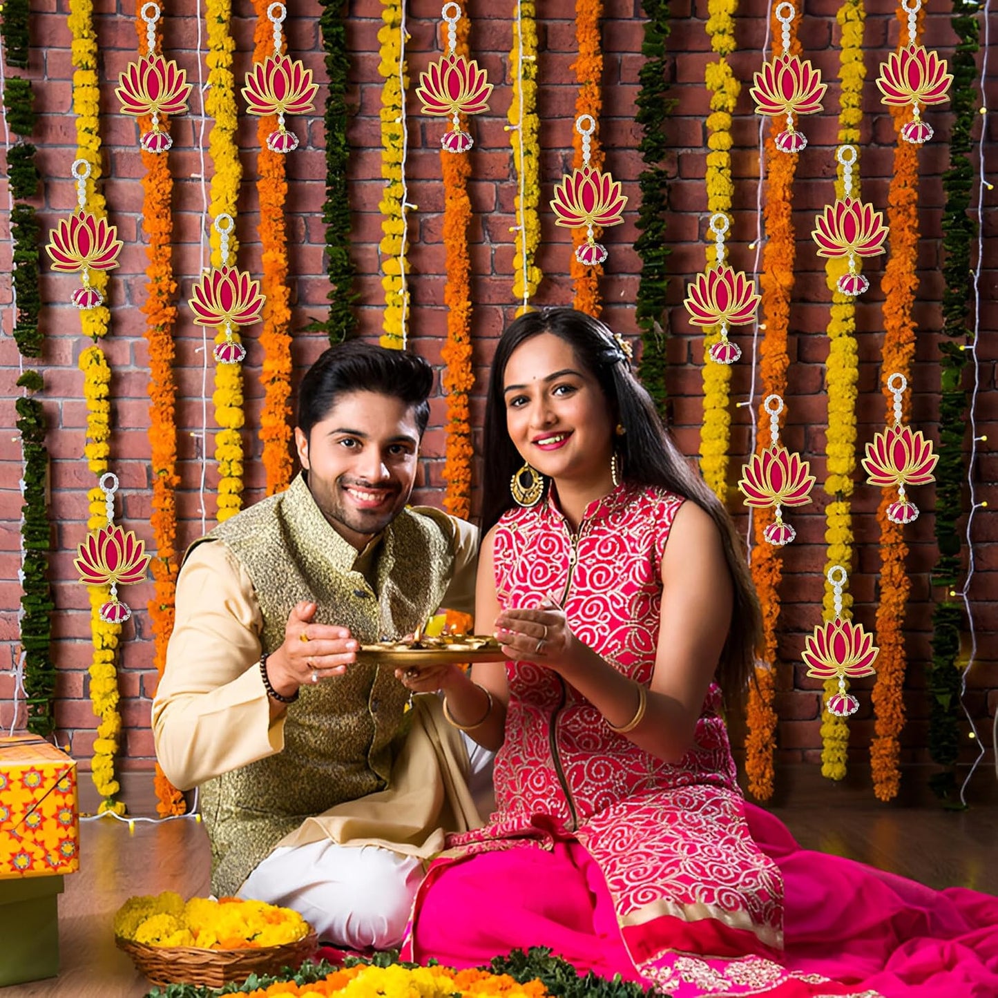 Wall Hanging Lotus for Home Decoration- Hand Crafted (4) - Seeds Ville