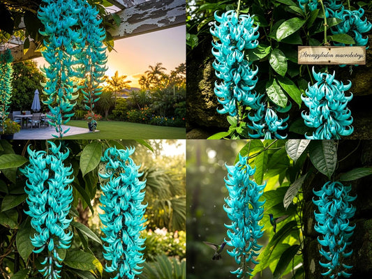 BlimBurn 50+ SEEDS- Climbing Jade Vine Flower Seeds For Home Garden, Balcony & Wall Covering | Low Maintenance & Fast Growing (CELESTIAL BLUE) - Seeds Ville