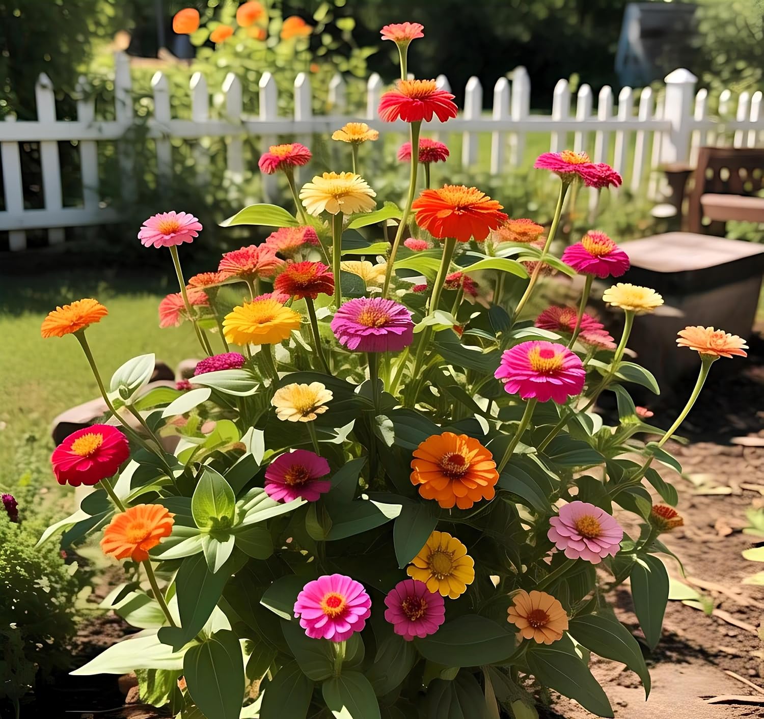 Dwarf Zinnia Mix Flower Seeds - 35 Seeds Pack, Easy to Grow & Care, Year-Round Blooming - Seeds Ville