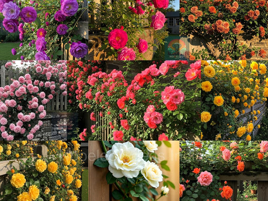 Elegant Climbing Rose Flower Seeds Pack - Mix of 9 Stunning Colors, 200 Seeds - Easy to Grow, Fragrant