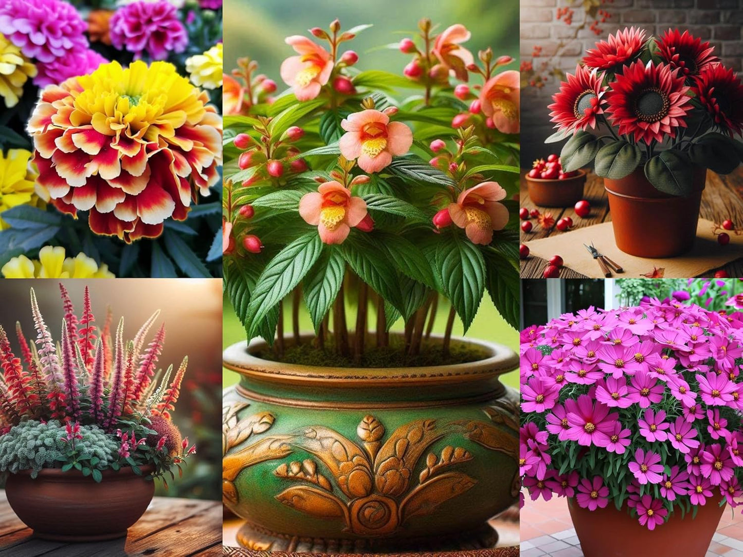 300+SEEDS- August Sowing HYBRID Flower Seeds Combo Pack- 5 Variety Flower HYBRID Seeds Combo. - Seeds Ville