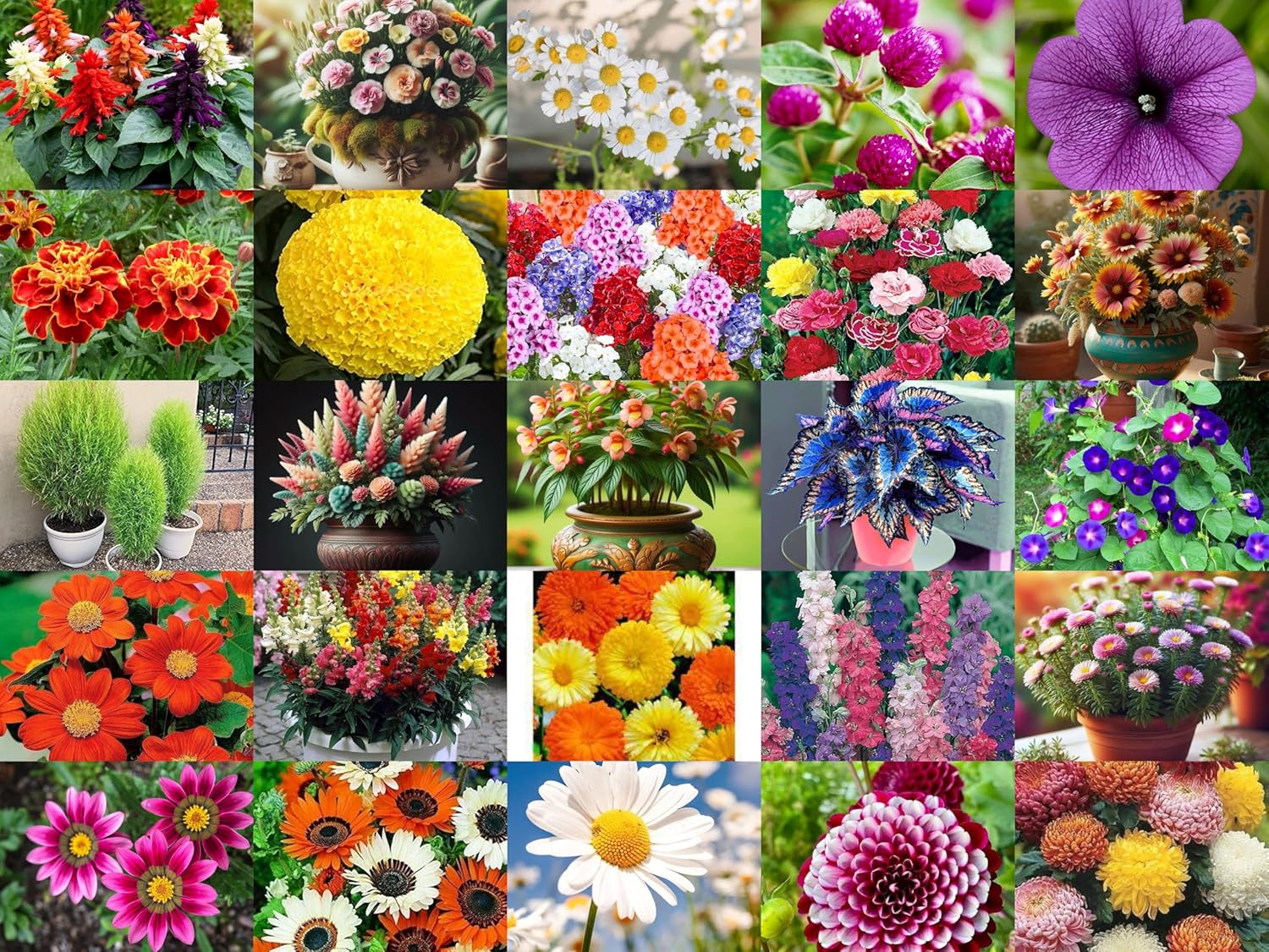 3000+ SEEDS- 51 Variety Exotic Hybrid Flower Seeds Combo Pack- All Year Flower Seeds. - Seeds Ville