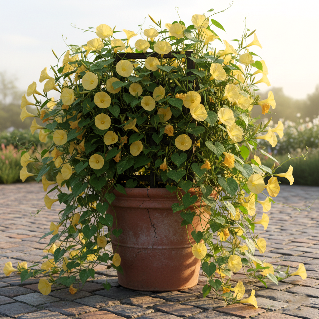Japanese Takii Yellow Morning Glory Flower Seeds - 50 Pcs - Seeds Ville