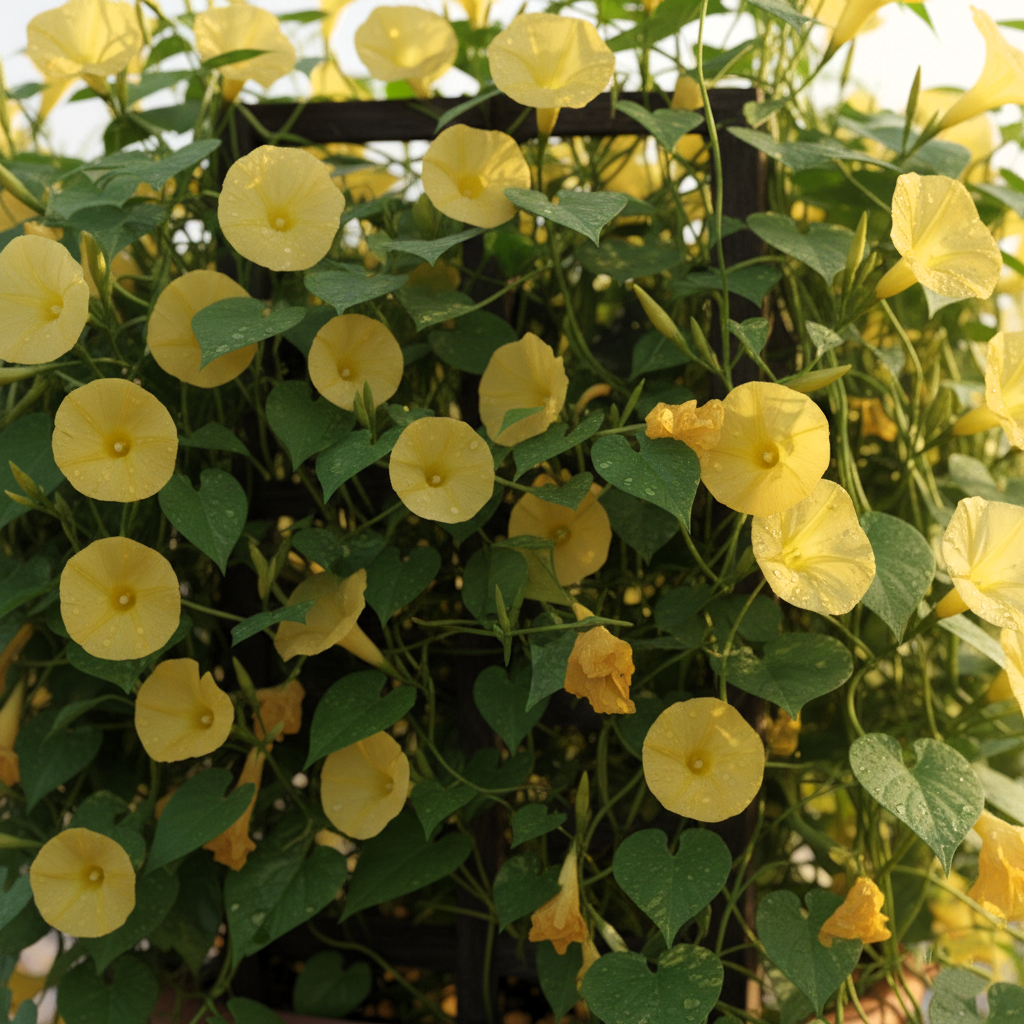 Japanese Takii Yellow Morning Glory Flower Seeds - 50 Pcs - Seeds Ville
