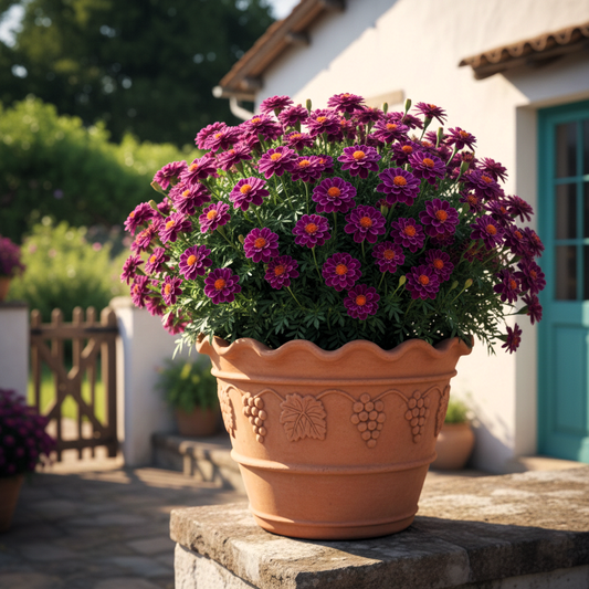 100 Seeds- Hybrid Purple Blue Marigold Flower Seeds - All Year Growing Plant Seeds